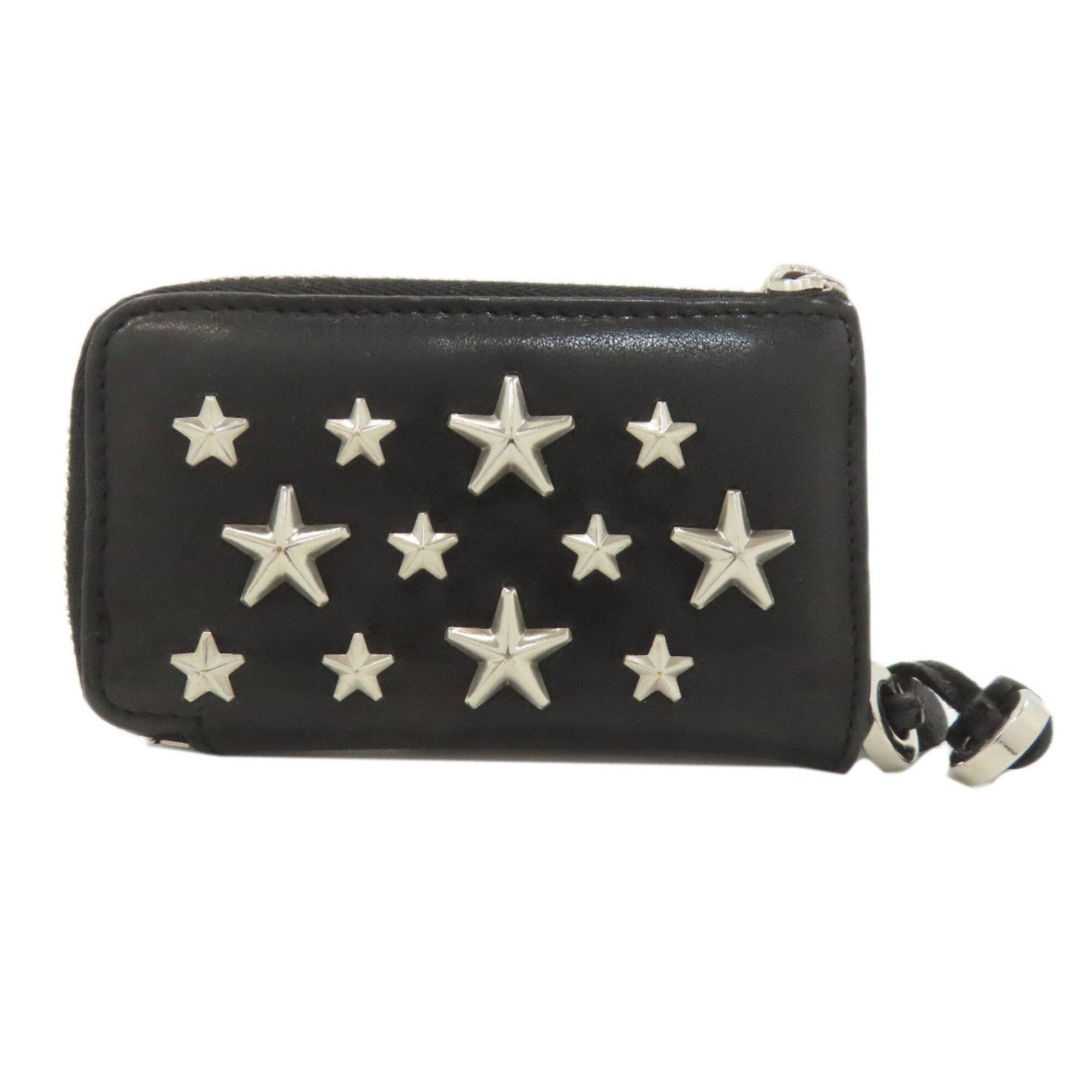 Jimmy Choo Black Leather Coin Purse/Coin Case (Pre-Owned)