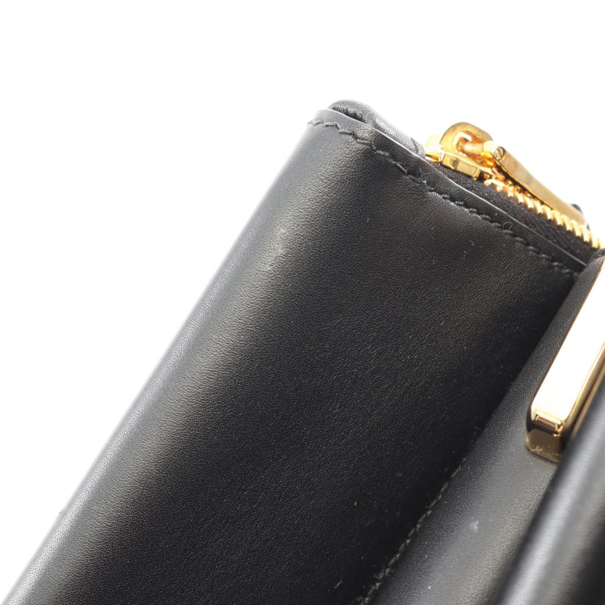 Prada Black Leather Handbag Tote Bag (Pre-Owned)