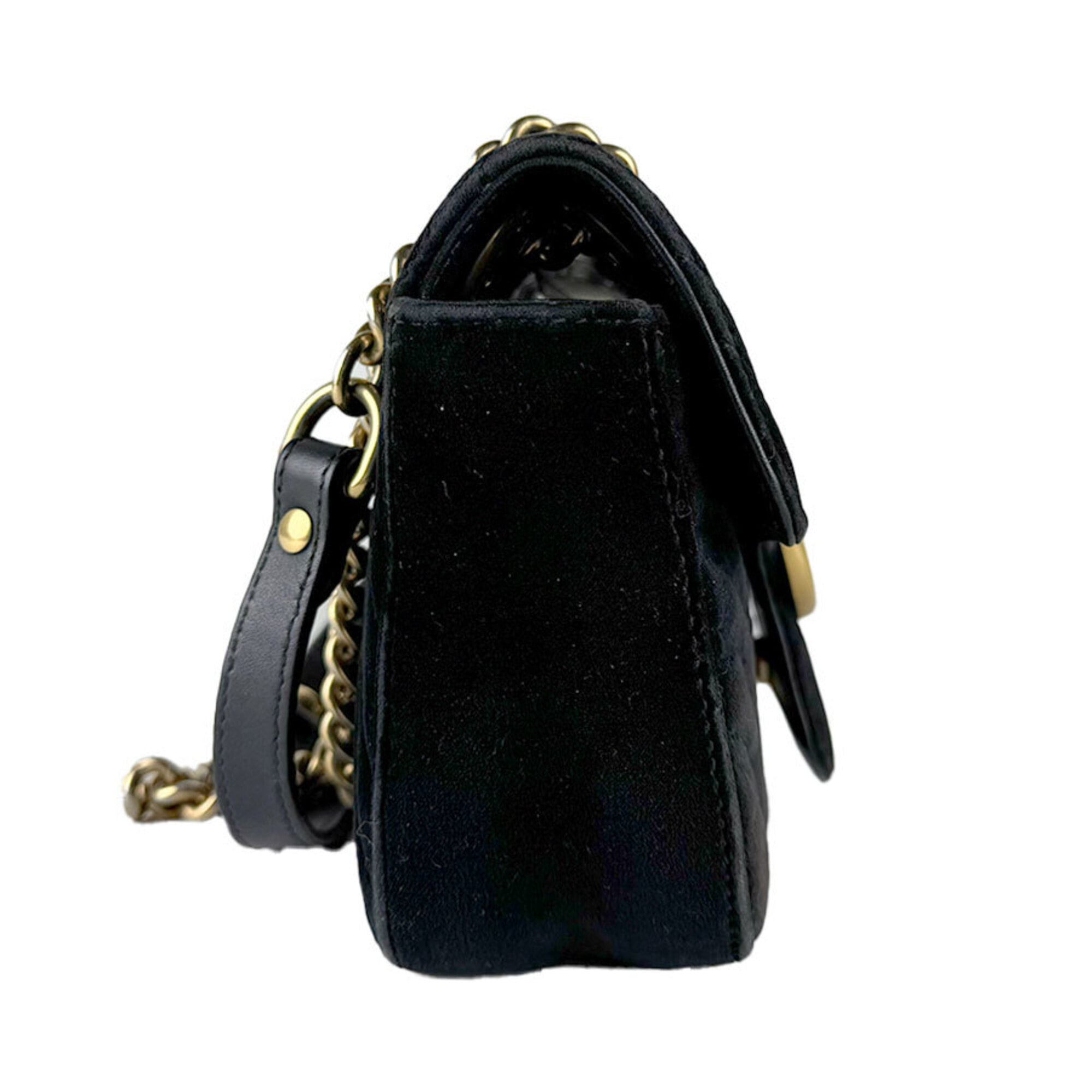 Gucci Black Velvet Shoulder Bag (Pre-Owned)