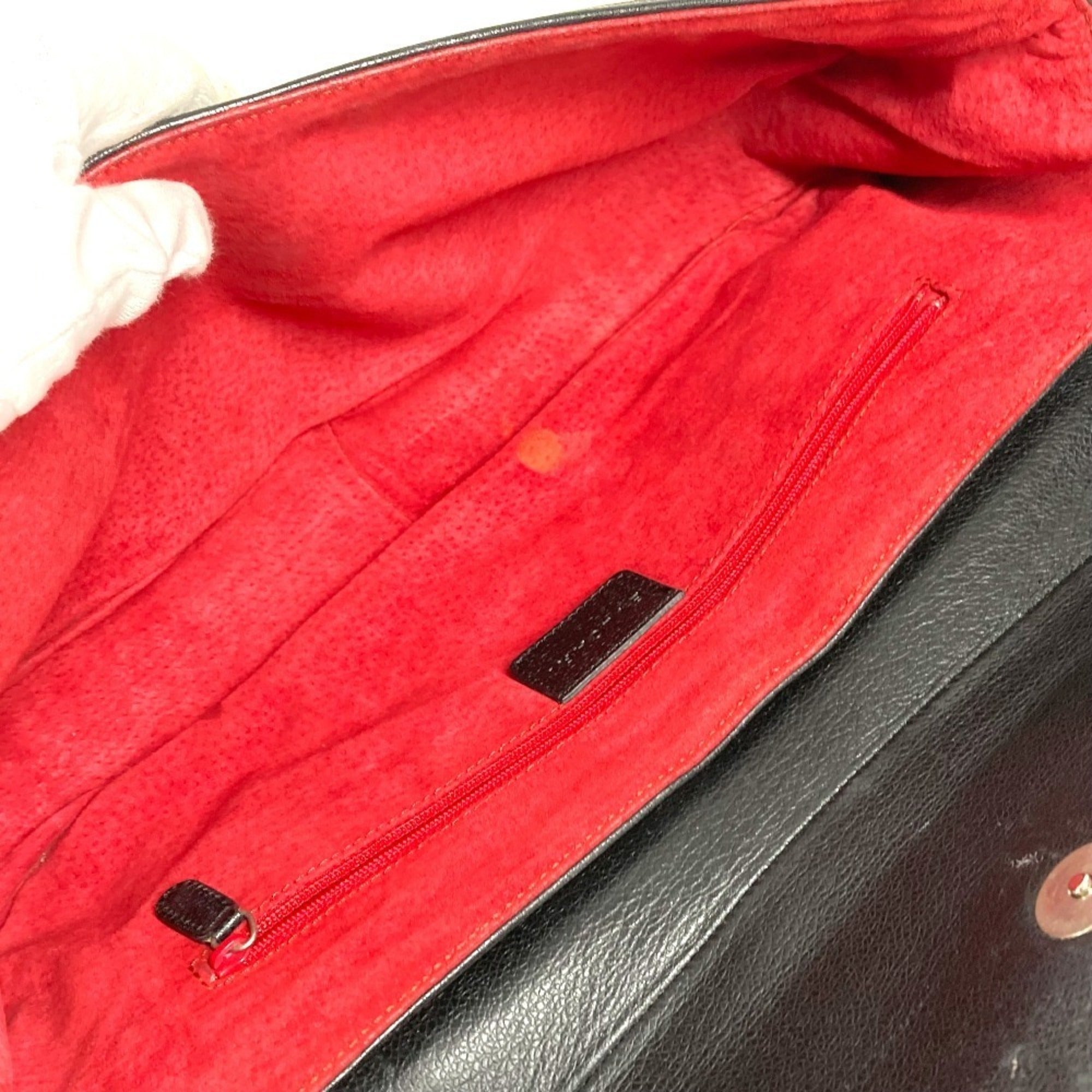 Bvlgari Black Leather Shoulder Bag Tote Bag (Pre-Owned)