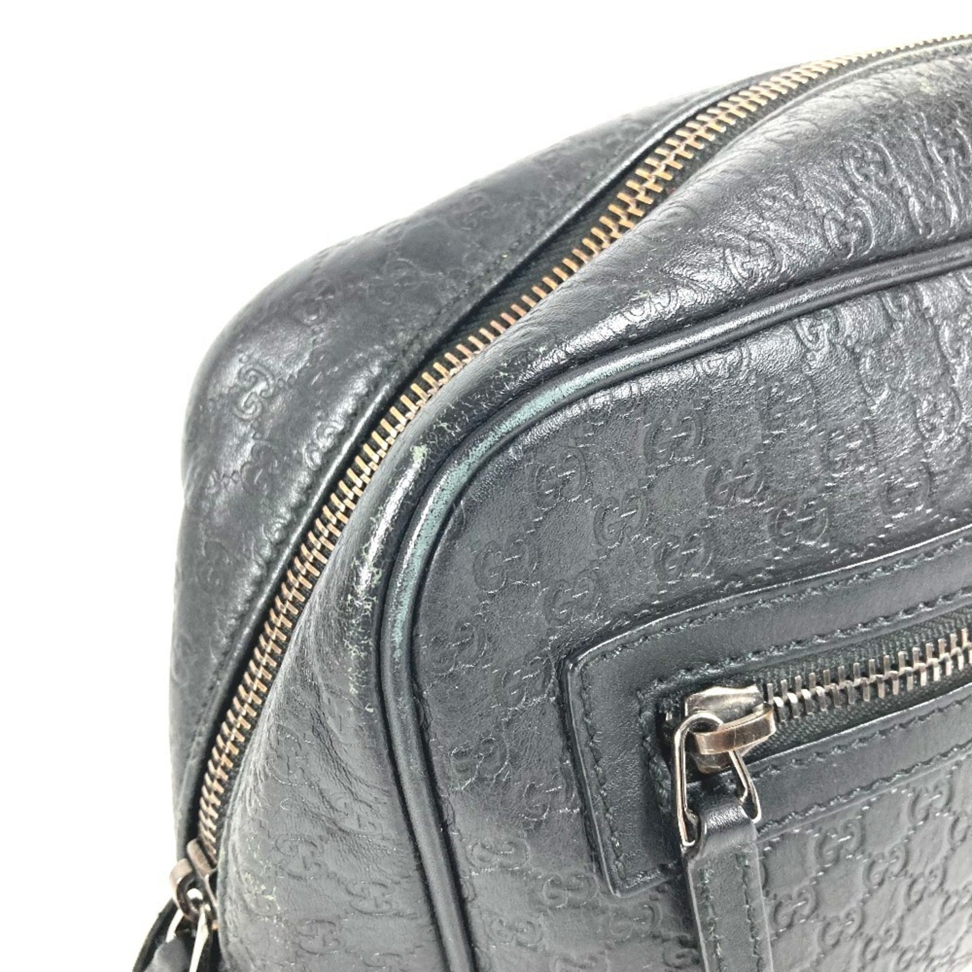 Gucci Guccissima Black Gg Leather Clutch Bag Handbag (Pre-Owned)