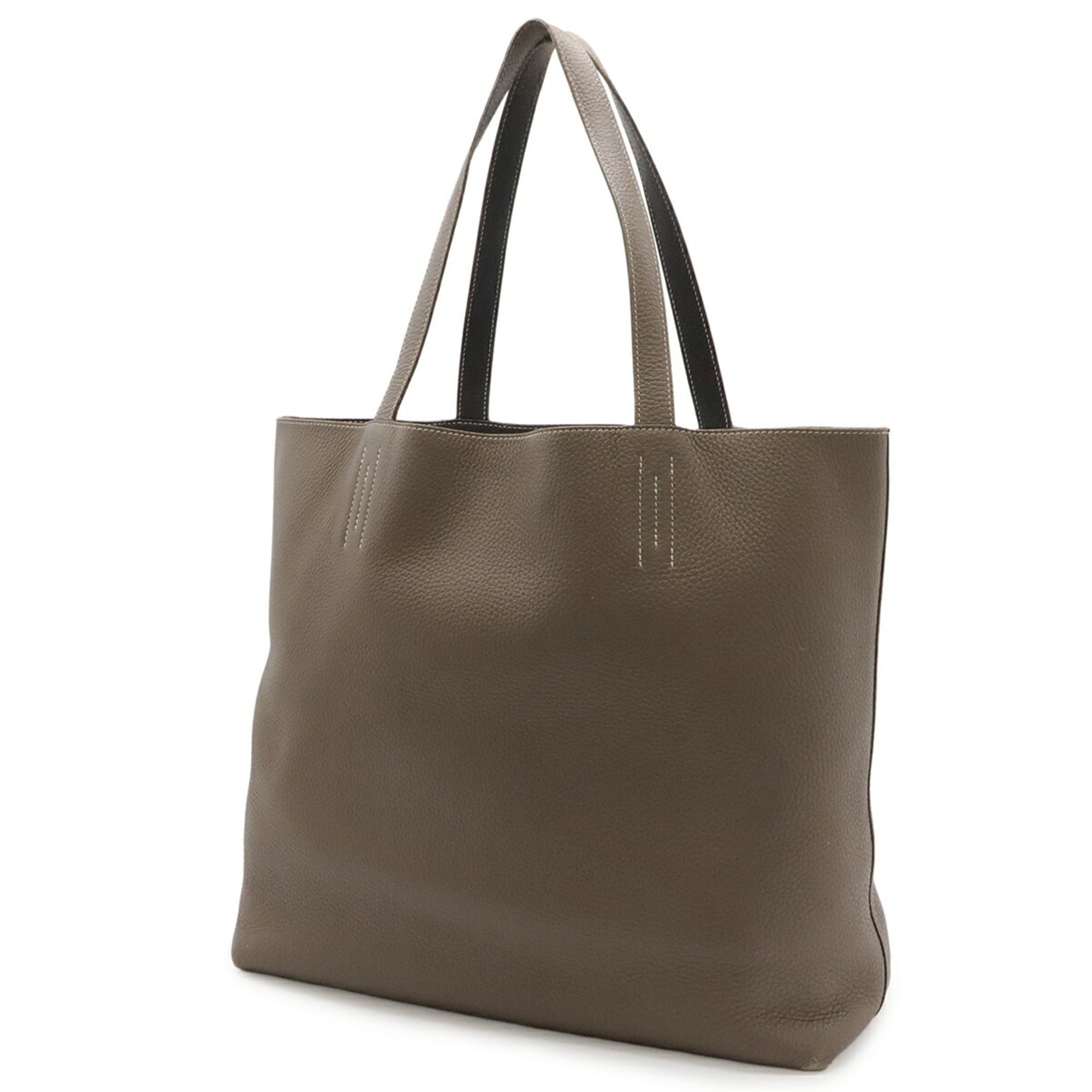Hermes Etoupe Gray Grayish Leather Shoulder Bag Tote Bag (Pre-Owned)