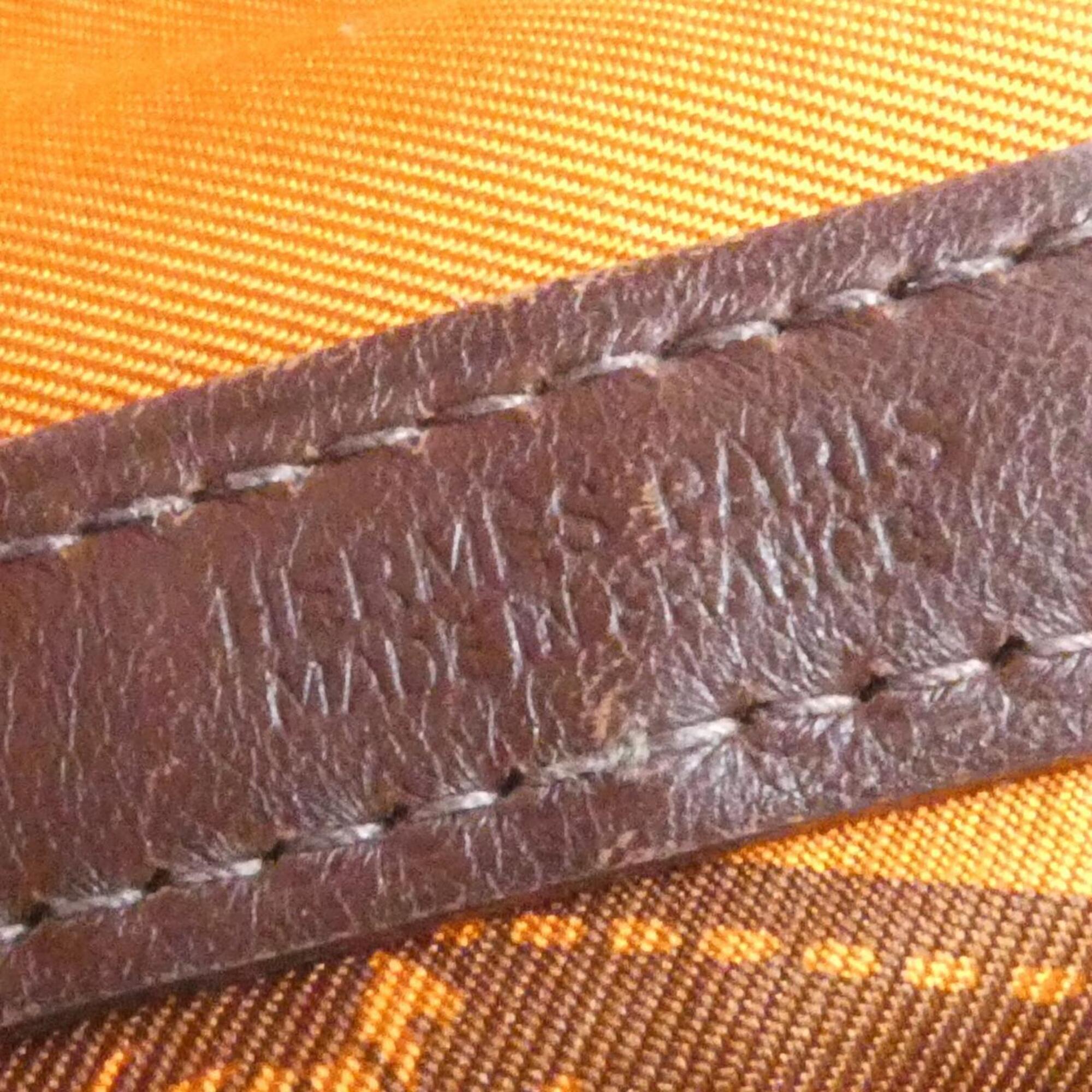 Hermes Brown Havane Swift Leather Silk Handbag (Pre-Owned)