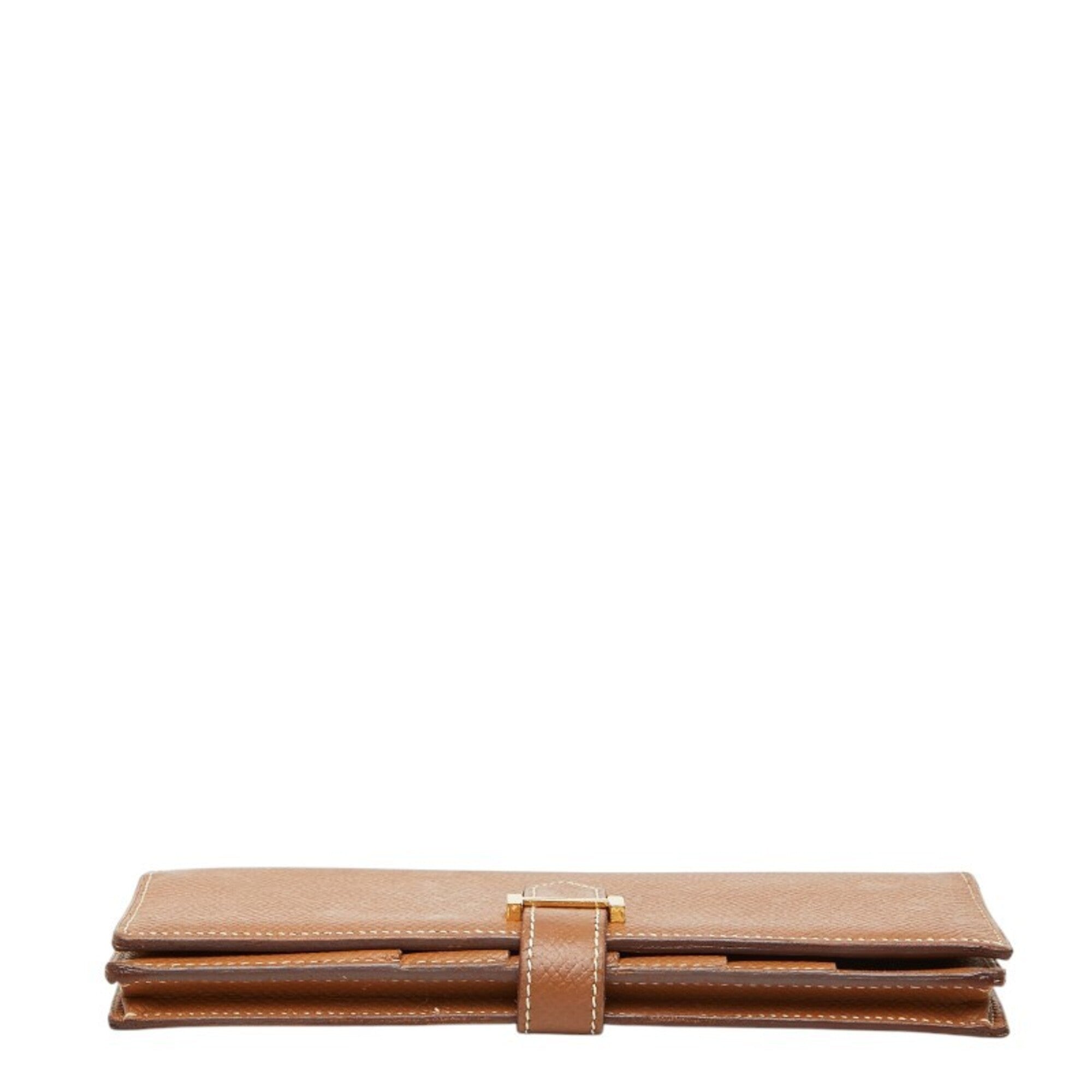 Hermes Brown Epsom Leather Long Wallet (Bi-Fold) (Pre-Owned)