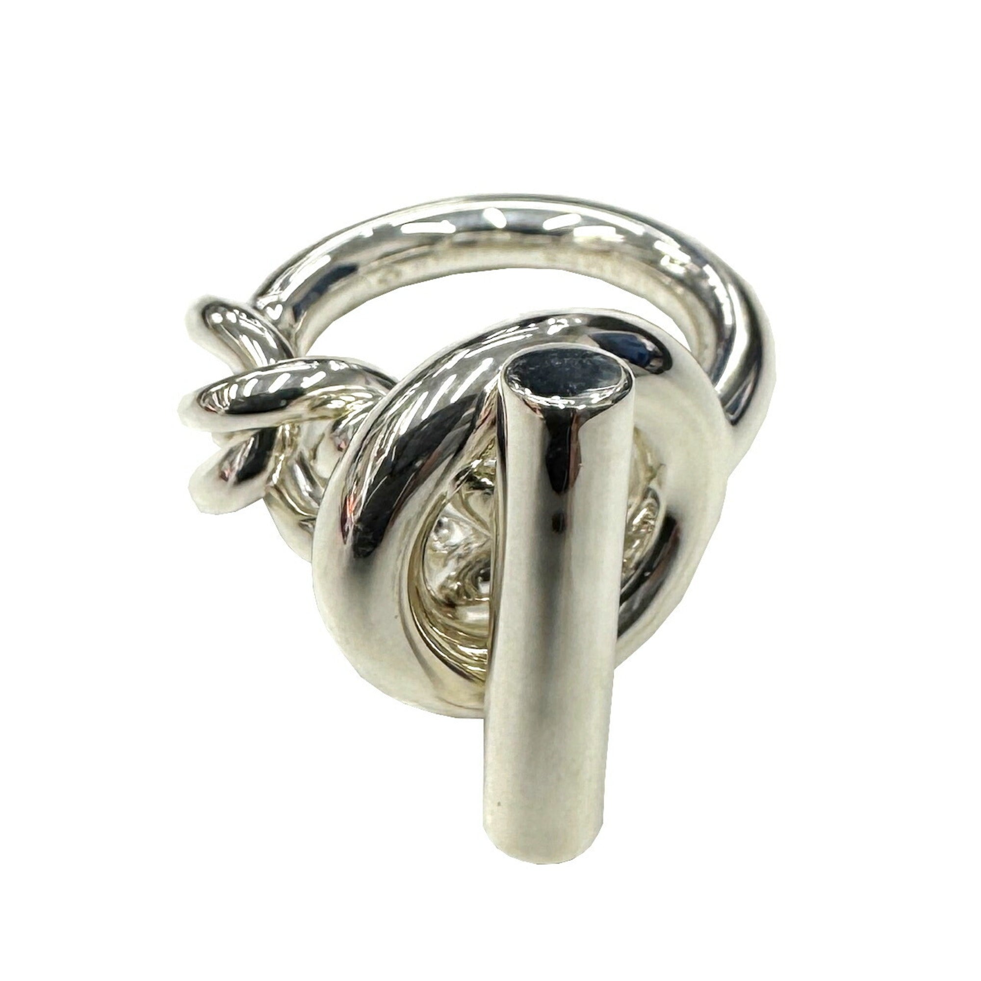 Hermes Silver Silver 925 Band Ring (Pre-Owned)