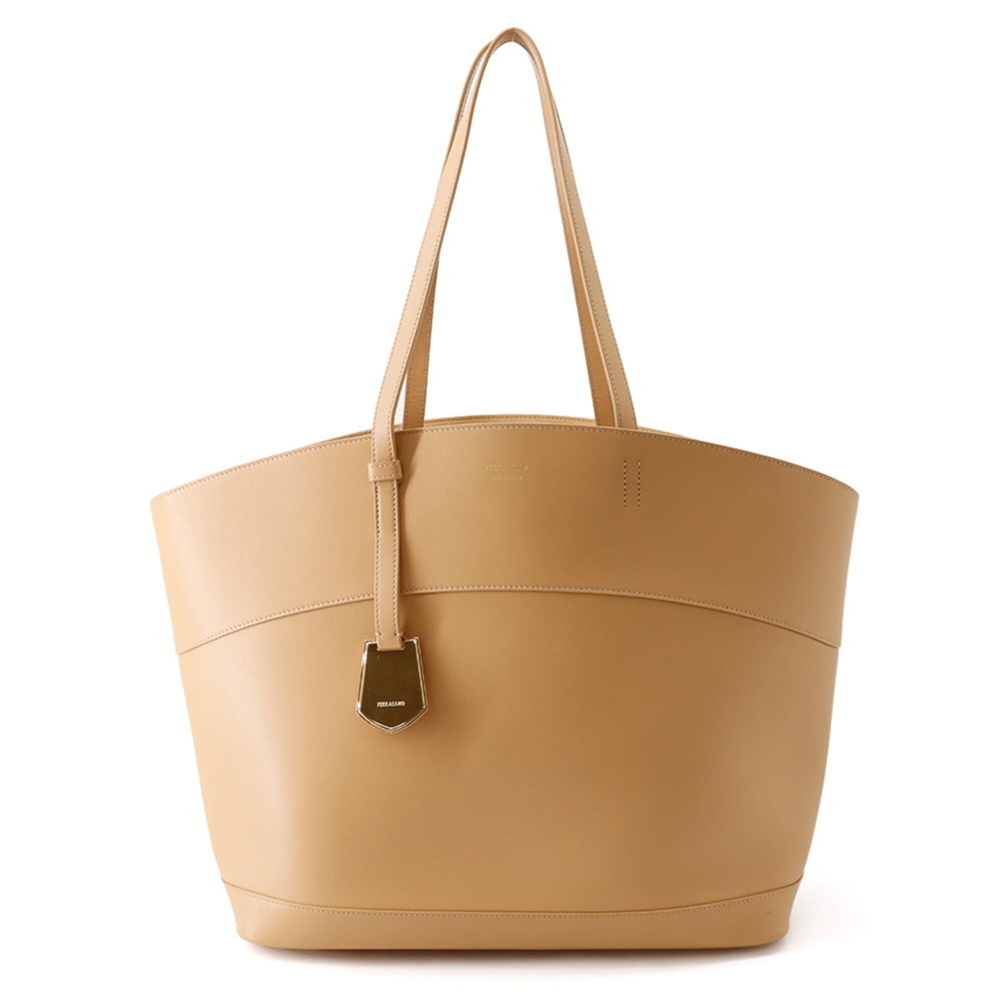 Salvatore Ferragamo Light Camel Leather Tote Bag (Pre-Owned)
