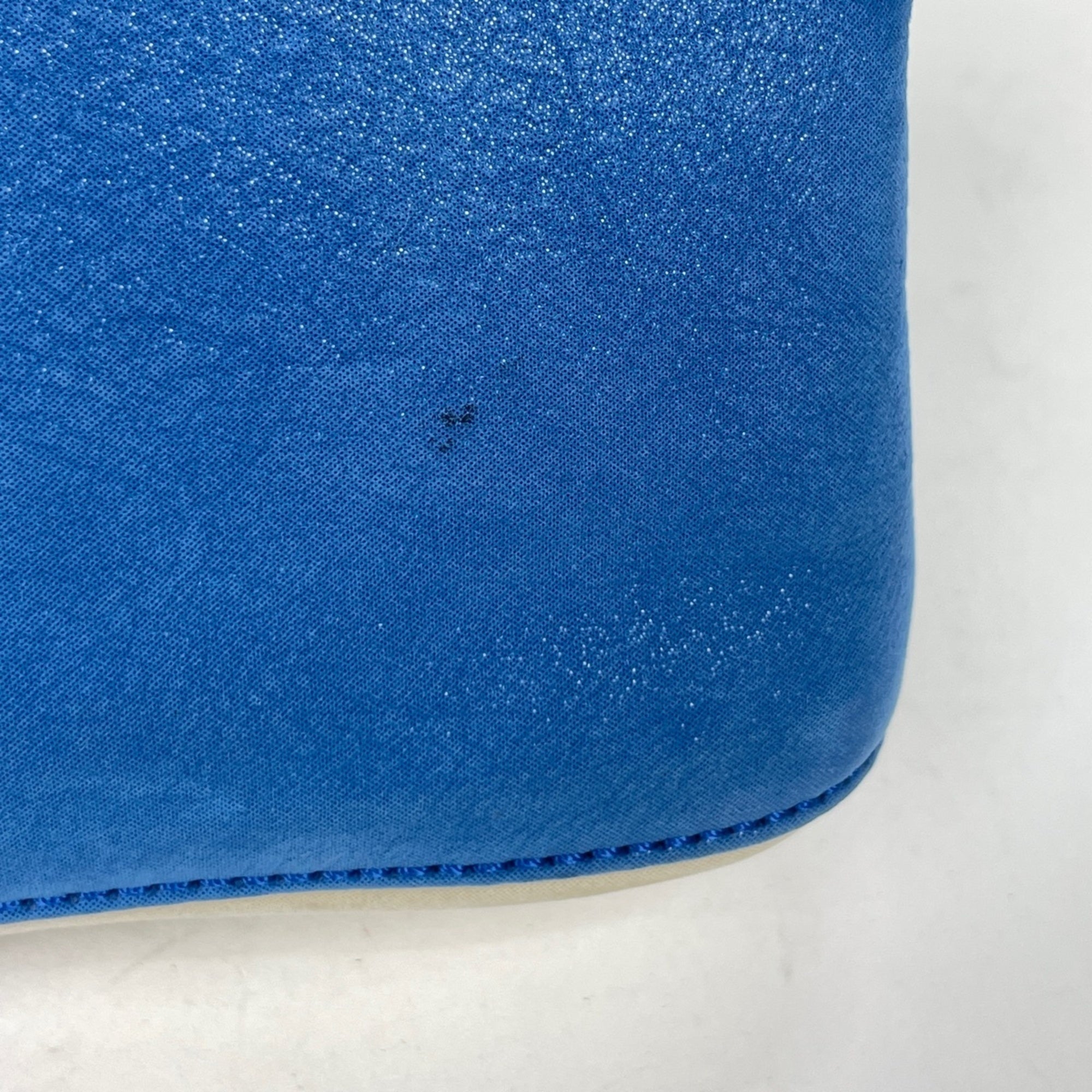 Fendi Beige Blue Leather Shoulder Bag (Pre-Owned)