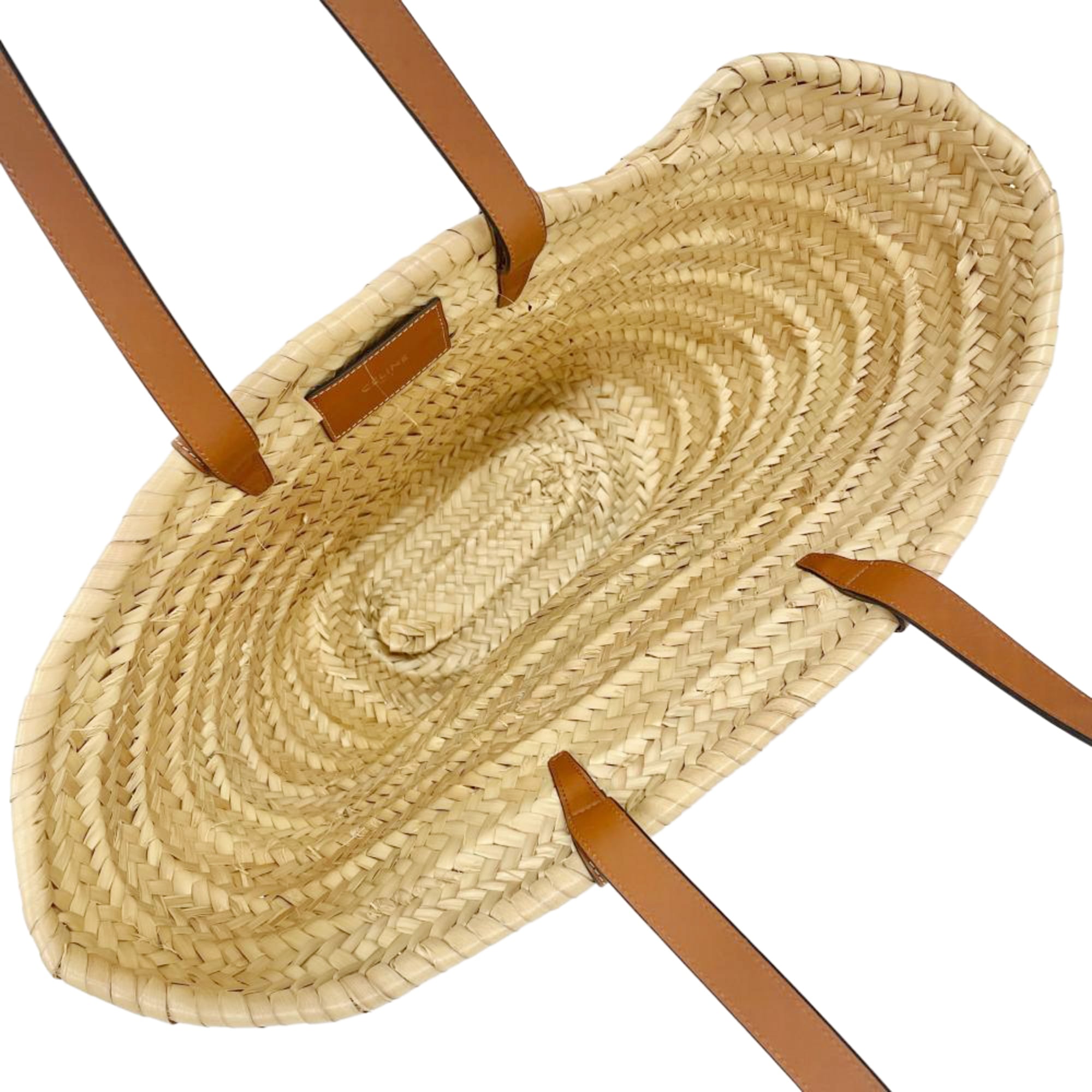 Celine Beige Raffia Leather Tote Bag (Pre-Owned)