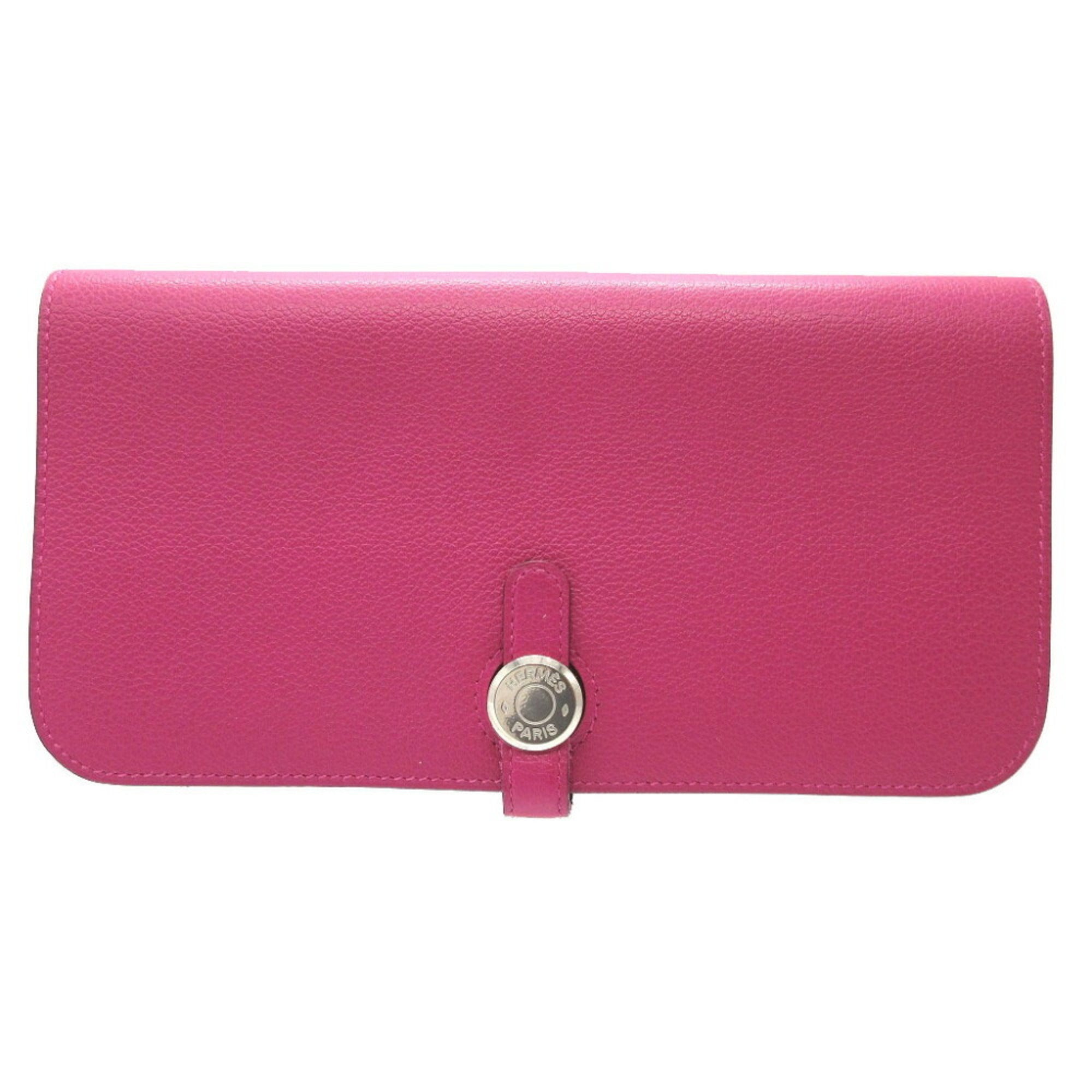 Hermes Rose Purple Leather Long Wallet (Bi-Fold) (Pre-Owned)