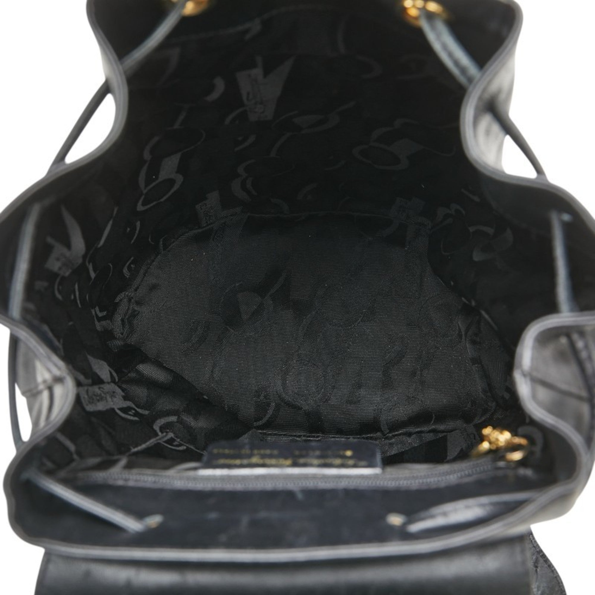 Salvatore Ferragamo Gancini Black Leather Backpack (Pre-Owned)