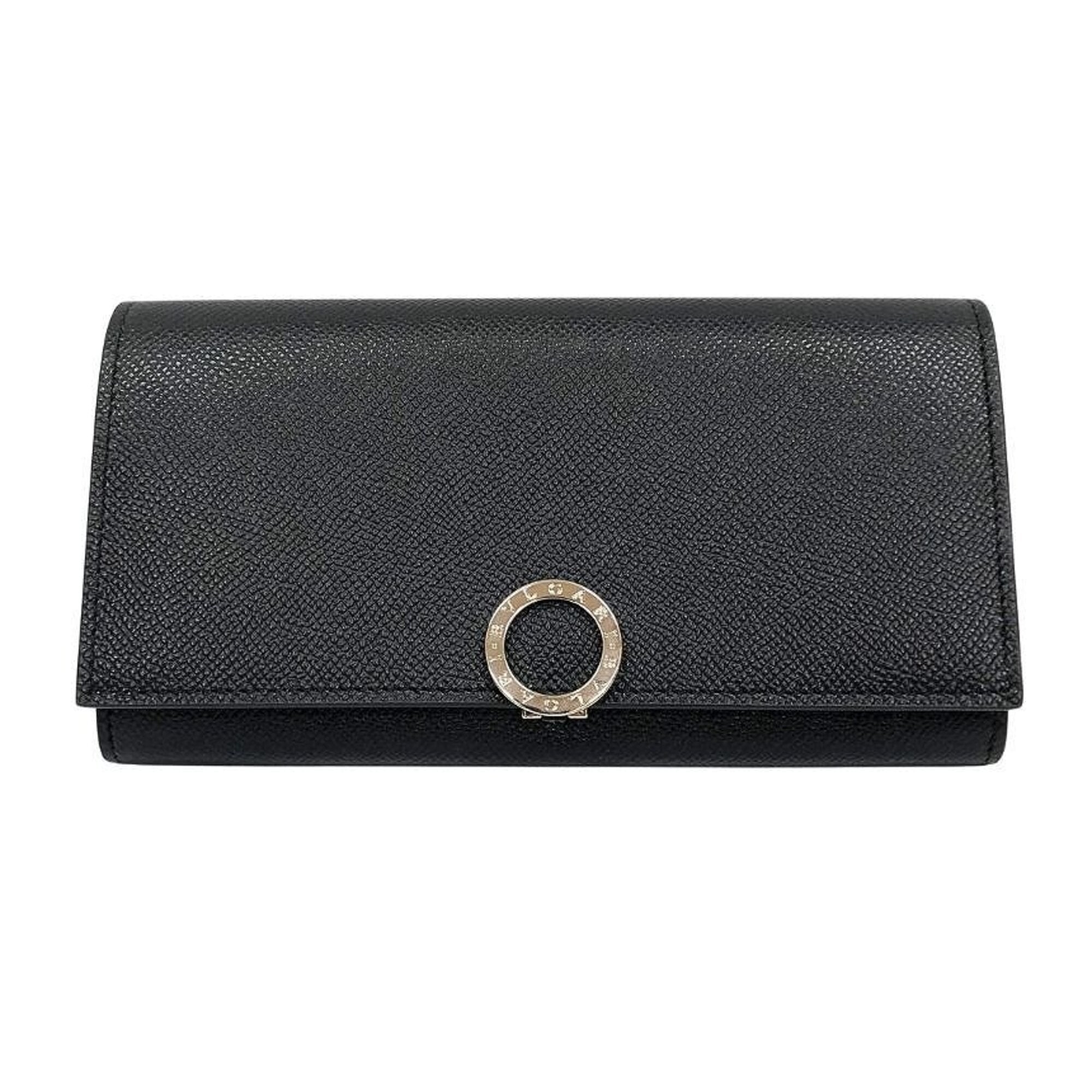 Bvlgari Black Leather Long Wallet (Bi-Fold) (Pre-Owned)