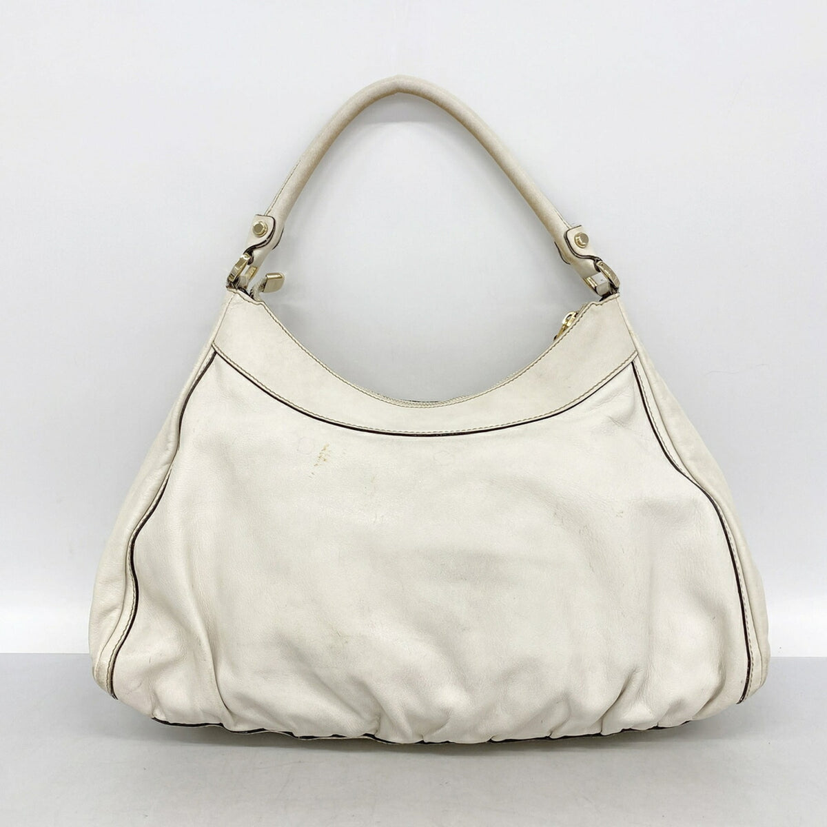 Gucci White Leather Shoulder Bag (Pre-Owned)