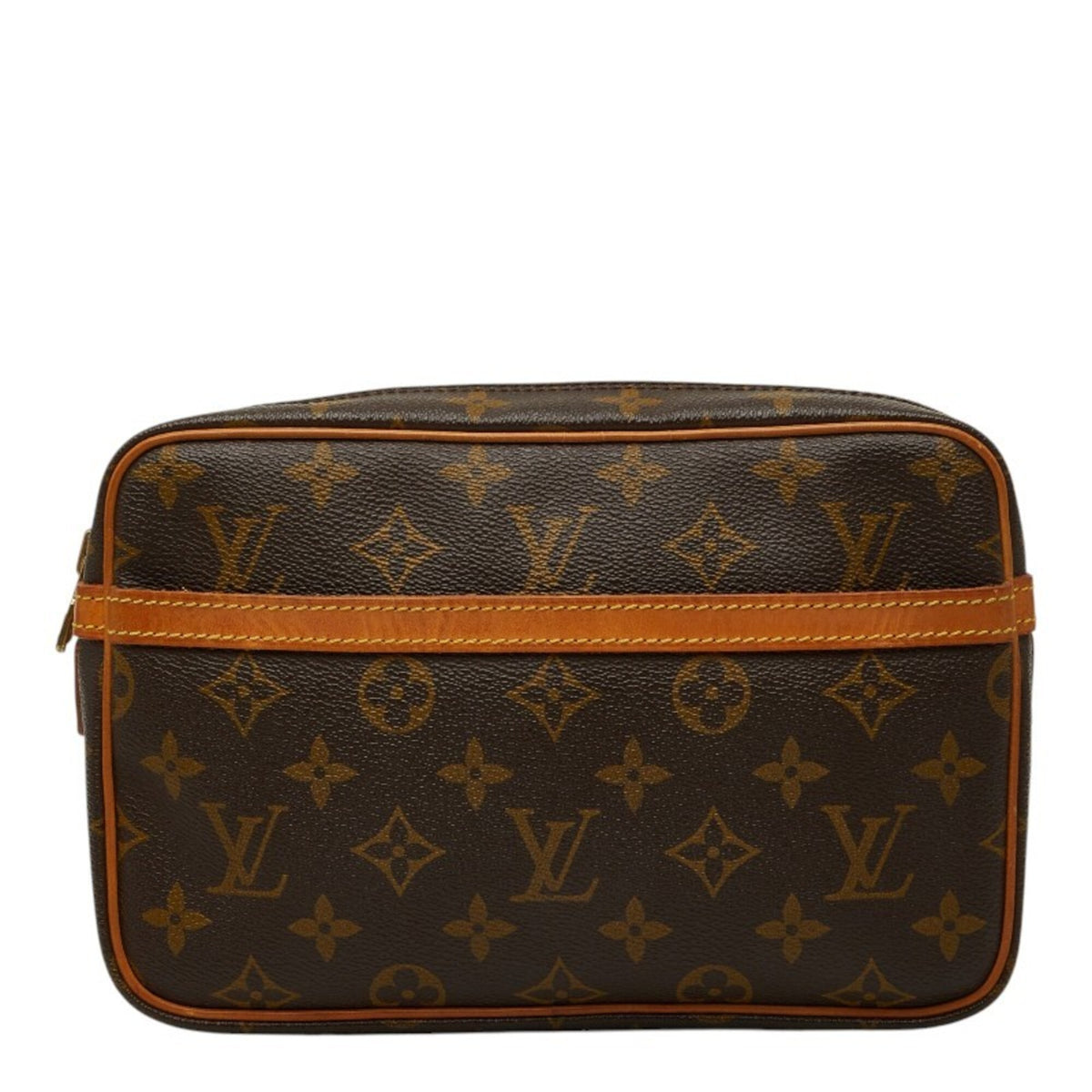 Louis Vuitton Brown Pvc Leather Clutch Bag (Pre-Owned)