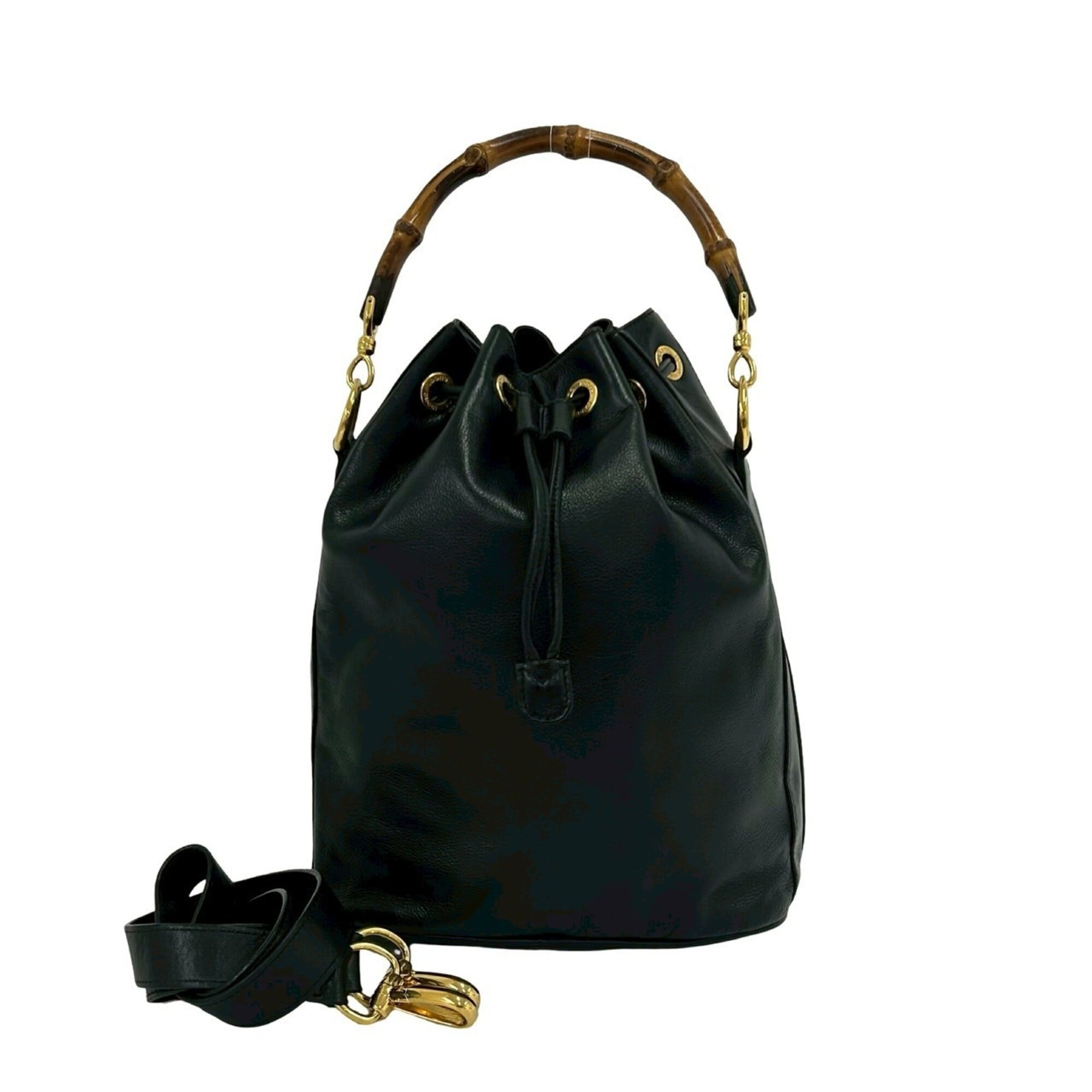 Gucci Black Leather Handbag Shoulder Bag (Pre-Owned)