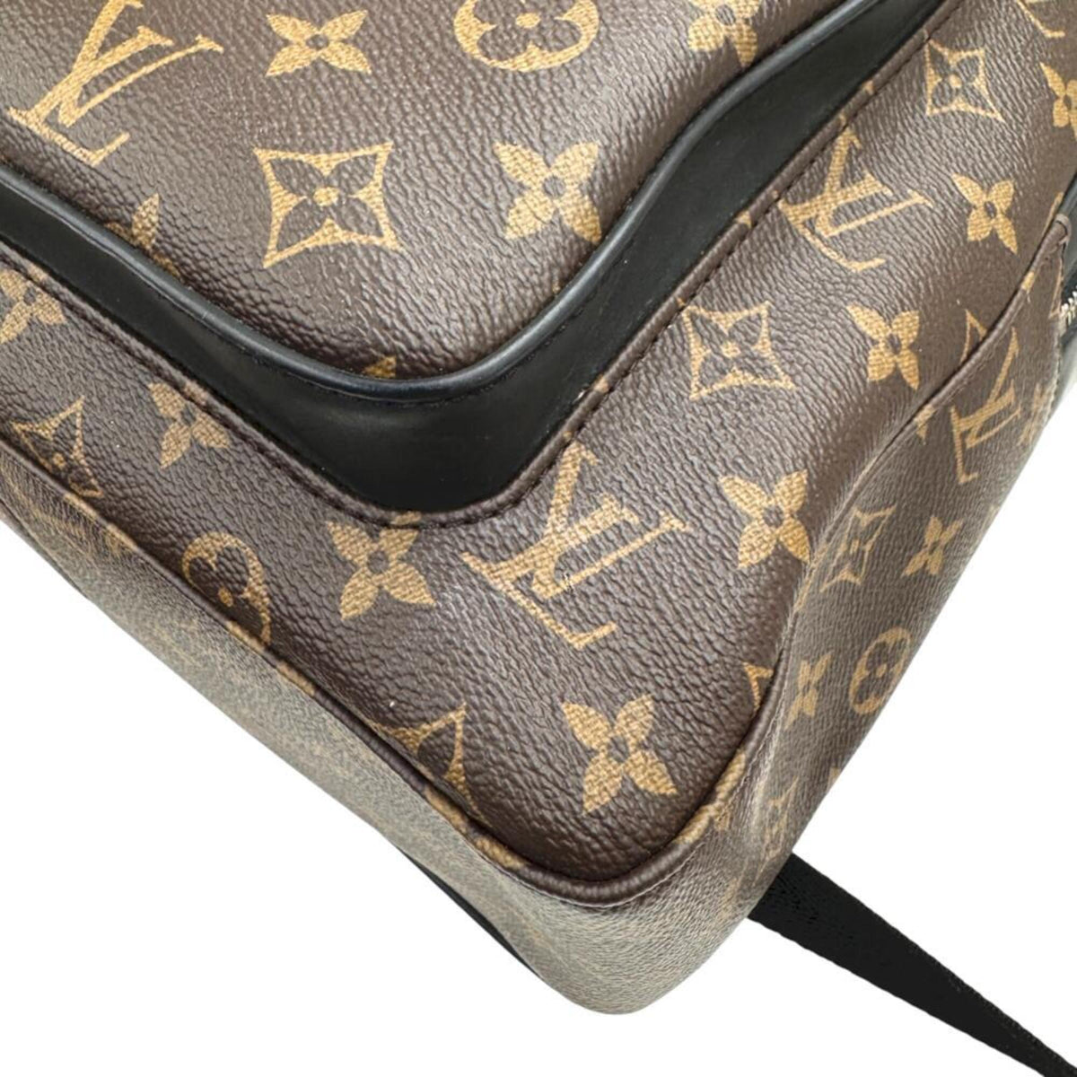 Louis Vuitton Black Brown Monogram Leather Backpack (Pre-Owned)