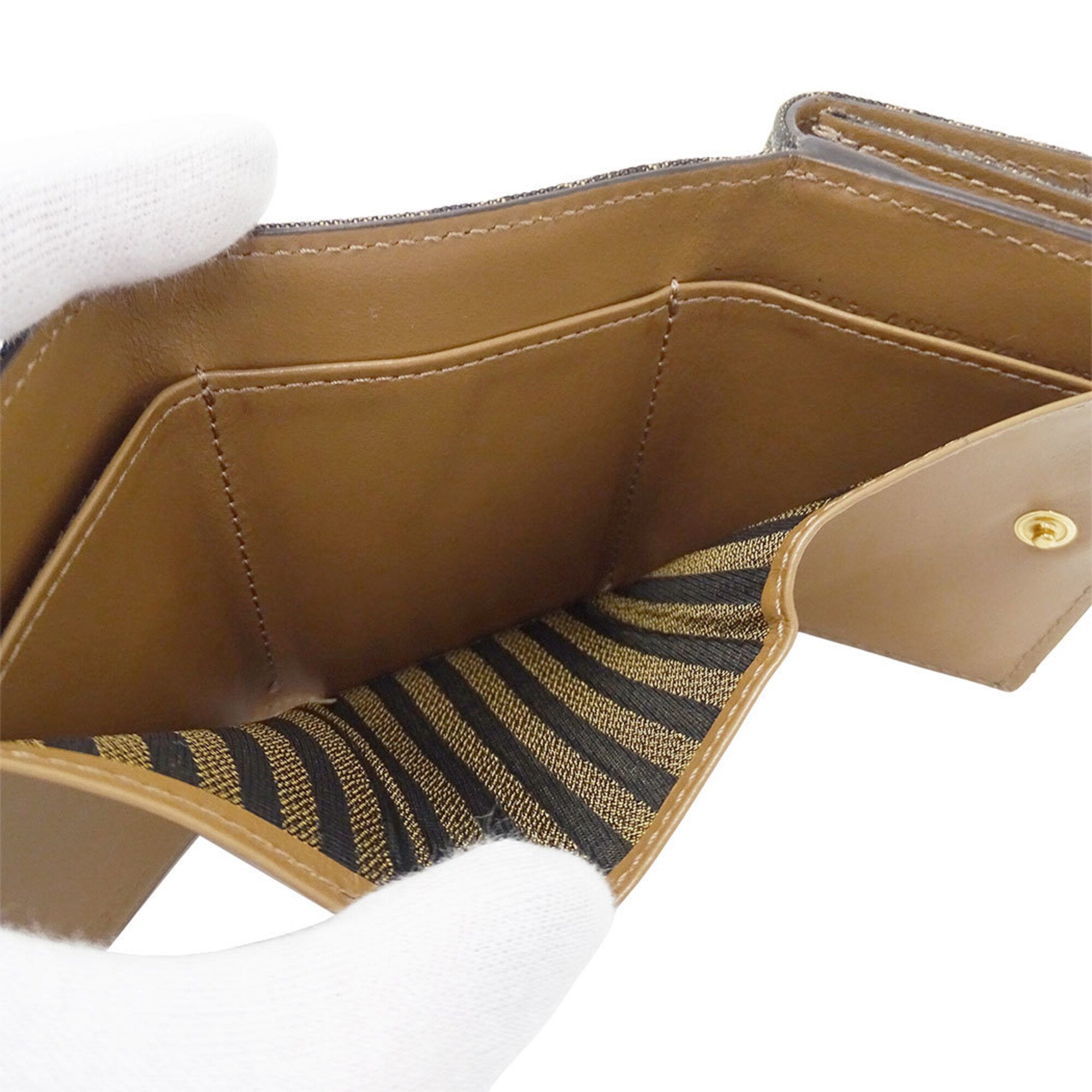 Fendi Brown Canvas Wallet (Tri-Fold) (Pre-Owned)