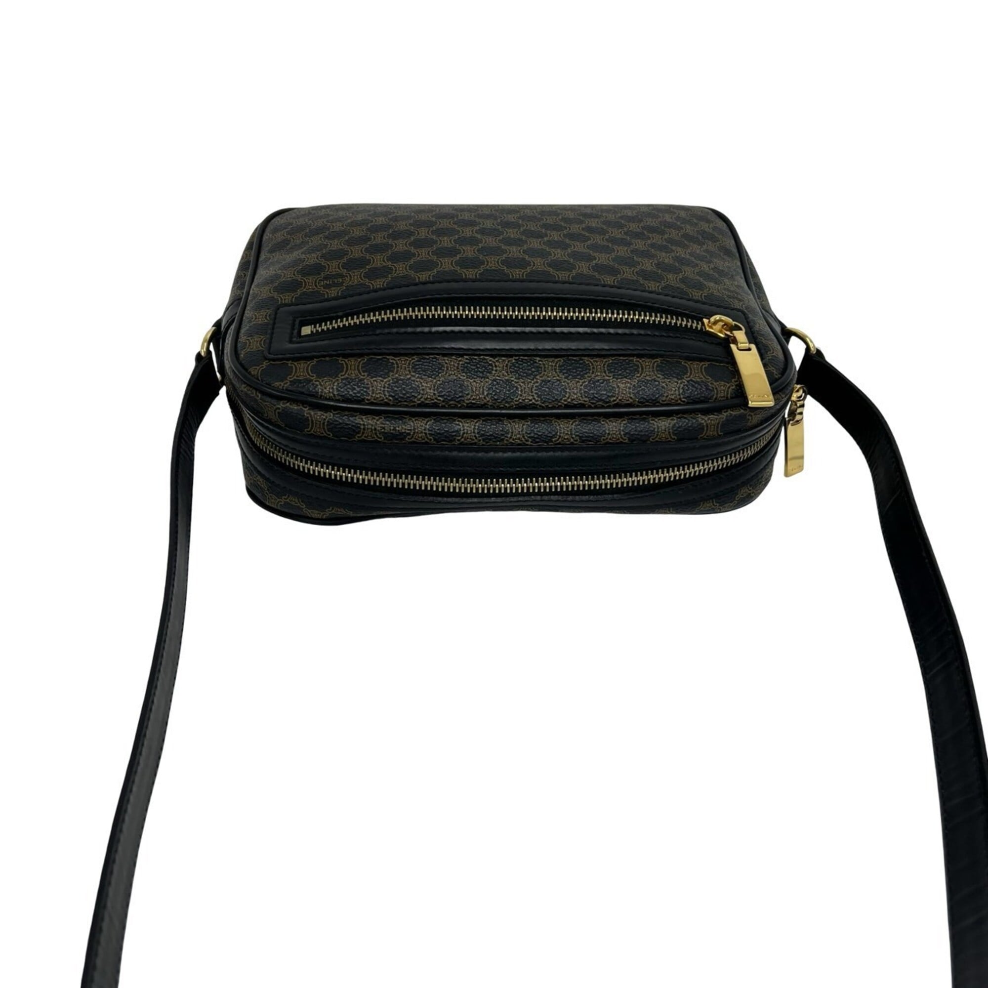 Celine Black Brown Leather Pvc Shoulder Bag (Pre-Owned)