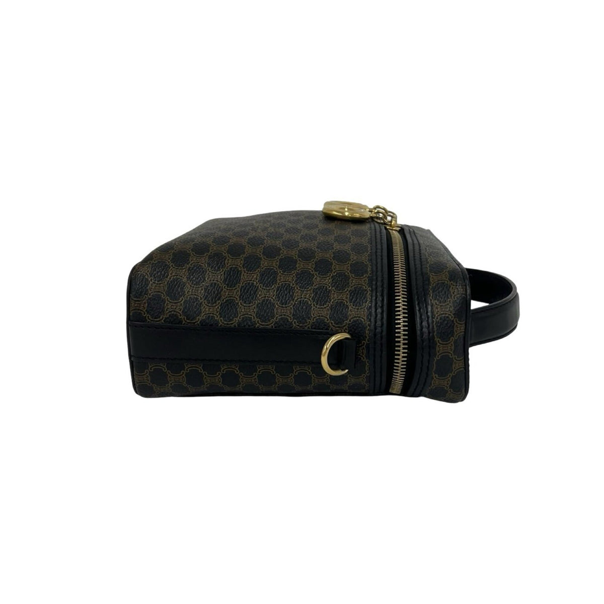 Celine Black Brown Leather Pvc Handbag Shoulder Bag Vanity Bag (Pre-Owned)