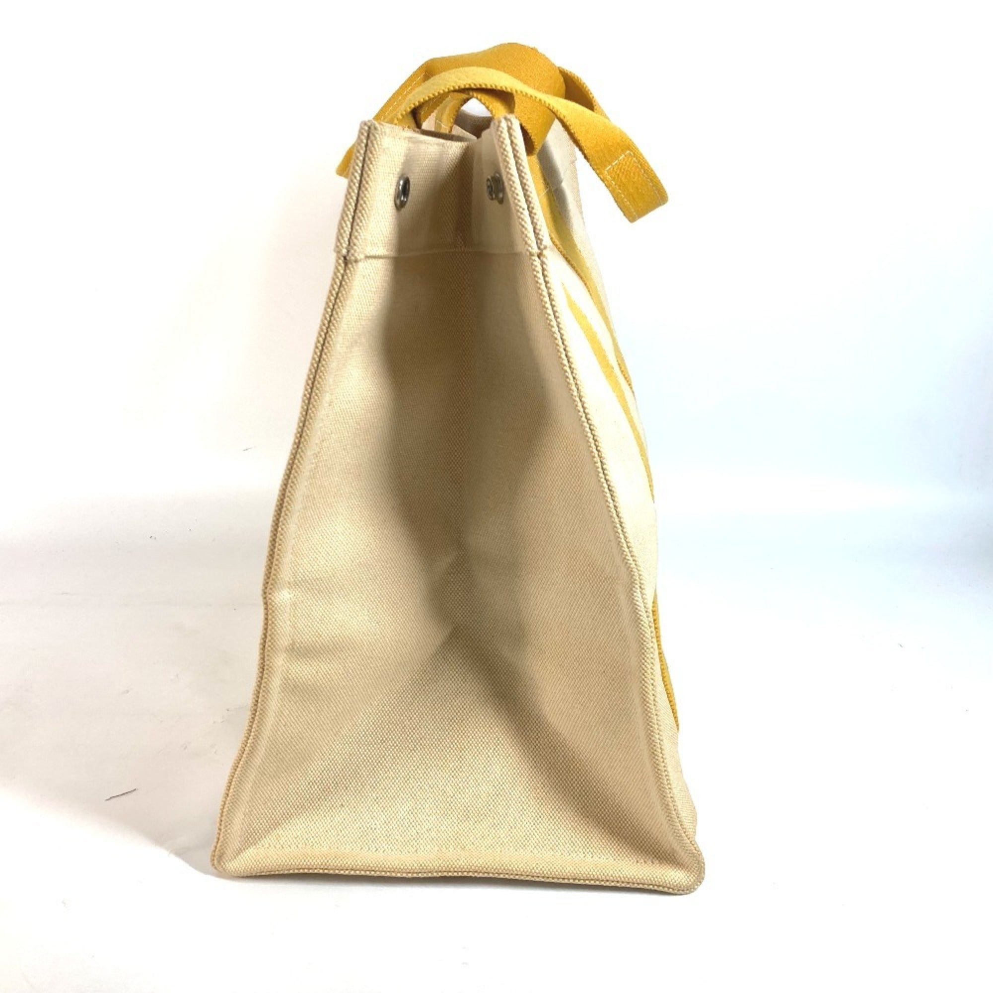 Hermes Yellow Canvas Shoulder Bag Tote Bag (Pre-Owned)