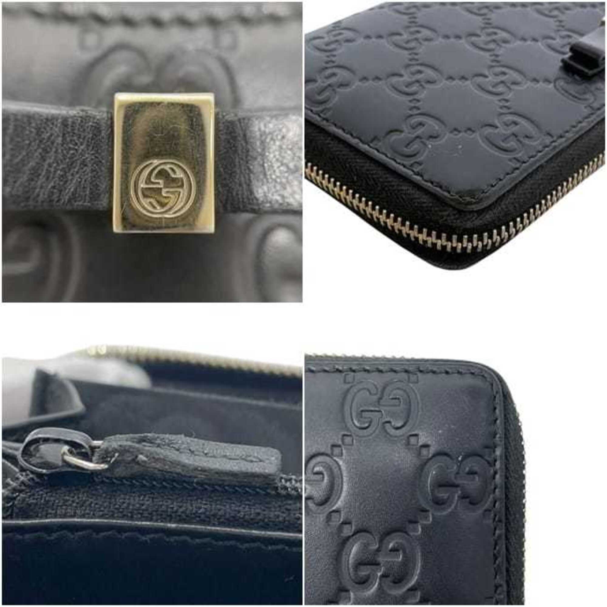 Gucci Black Leather Long Wallet (Bi-Fold) (Pre-Owned)