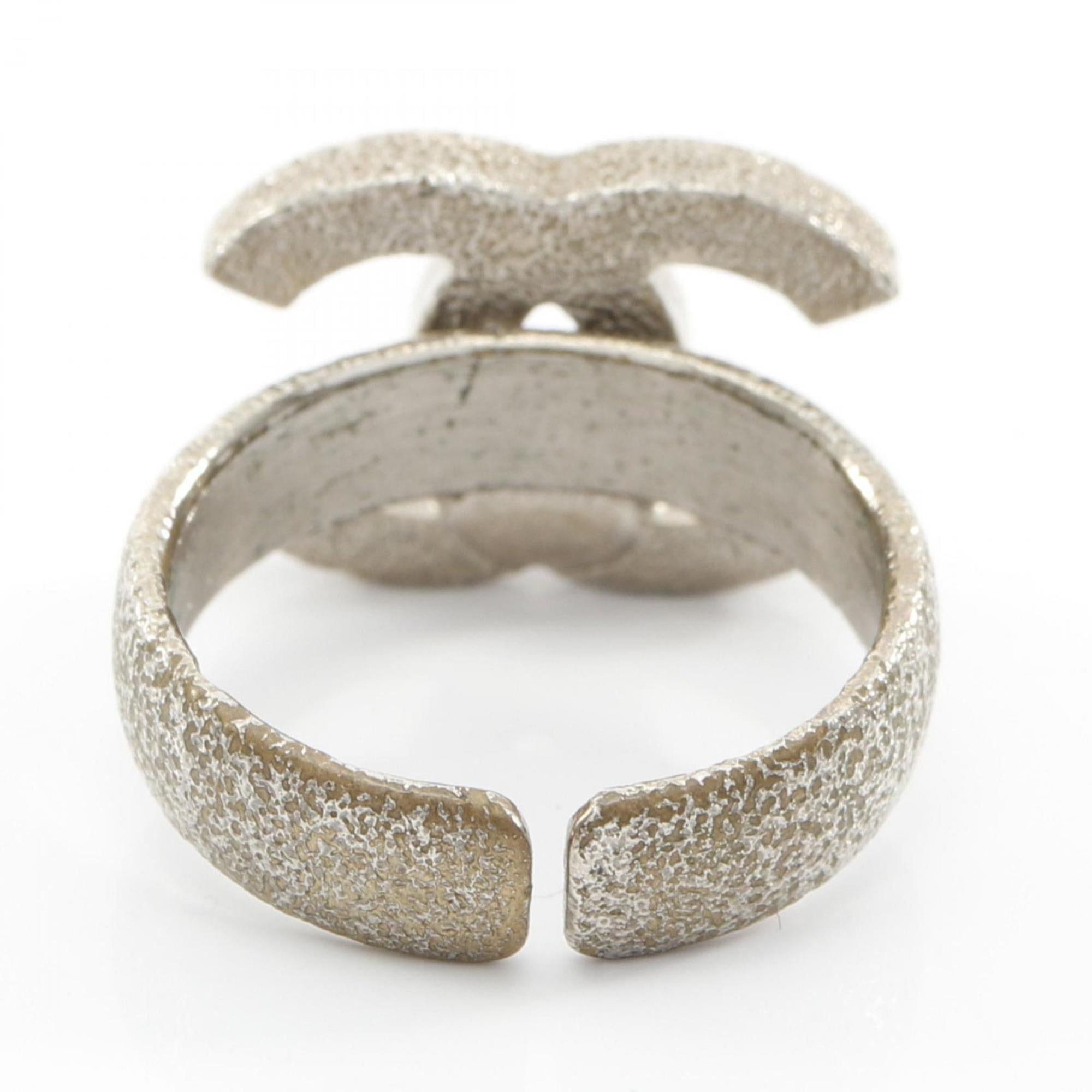 Chanel Silver Stainless Steel Band Ring (Pre-Owned)