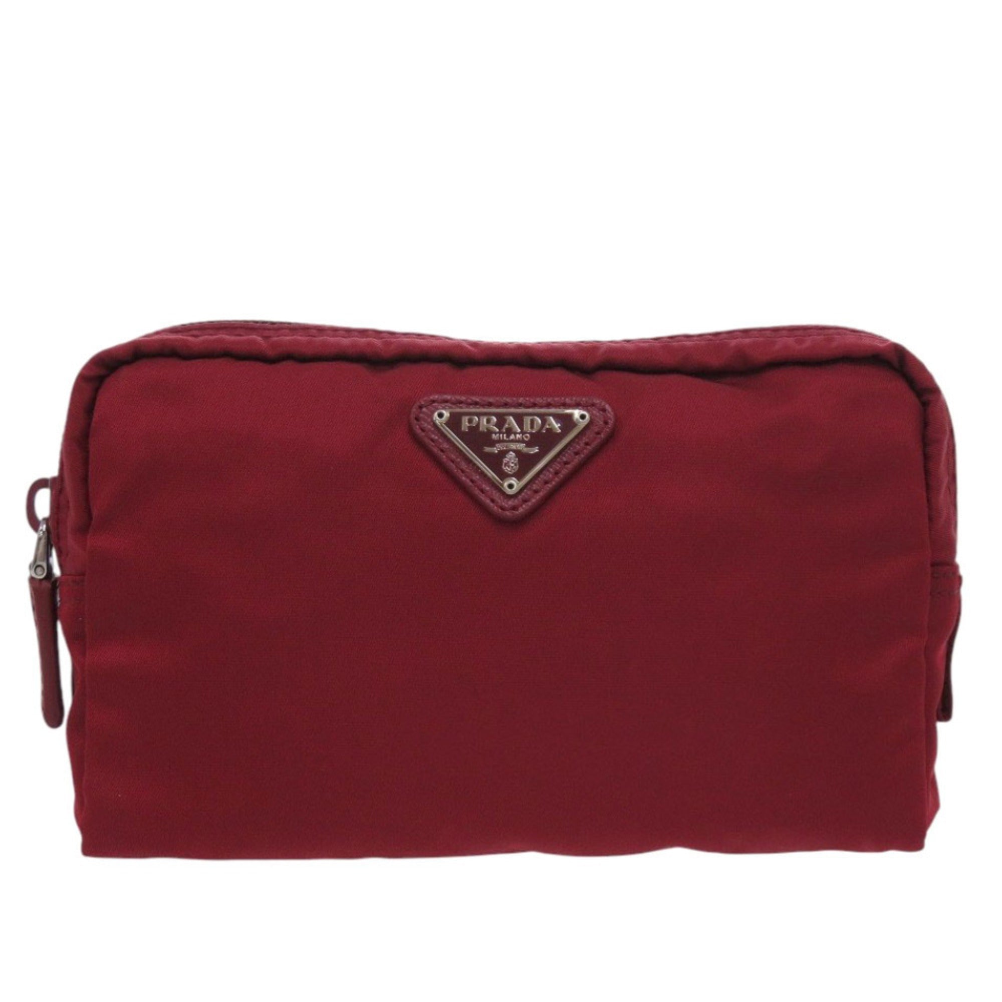 Prada Red Color Nylon Pouch (Pre-Owned)