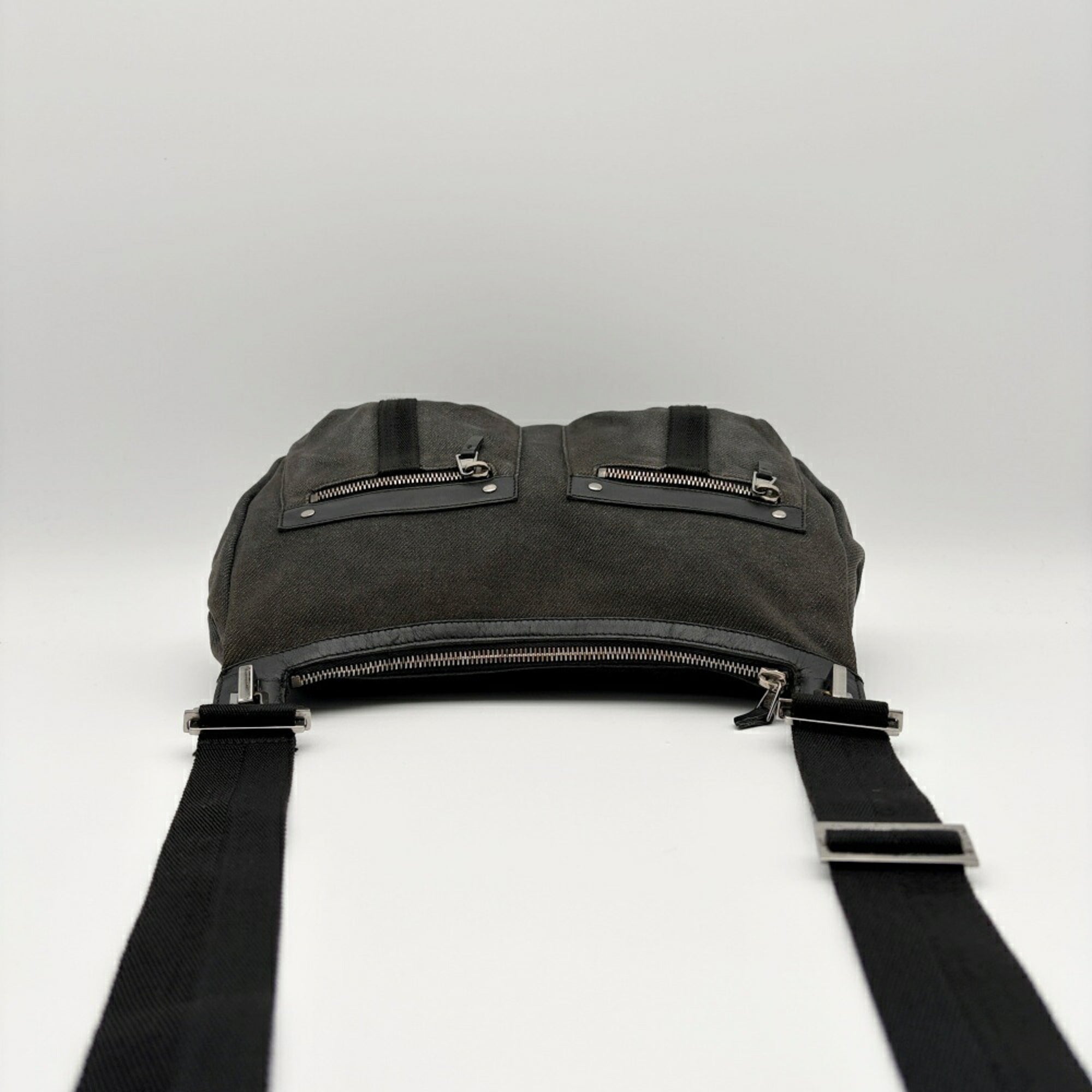 Gucci Black Denim Leather Shoulder Bag (Pre-Owned)