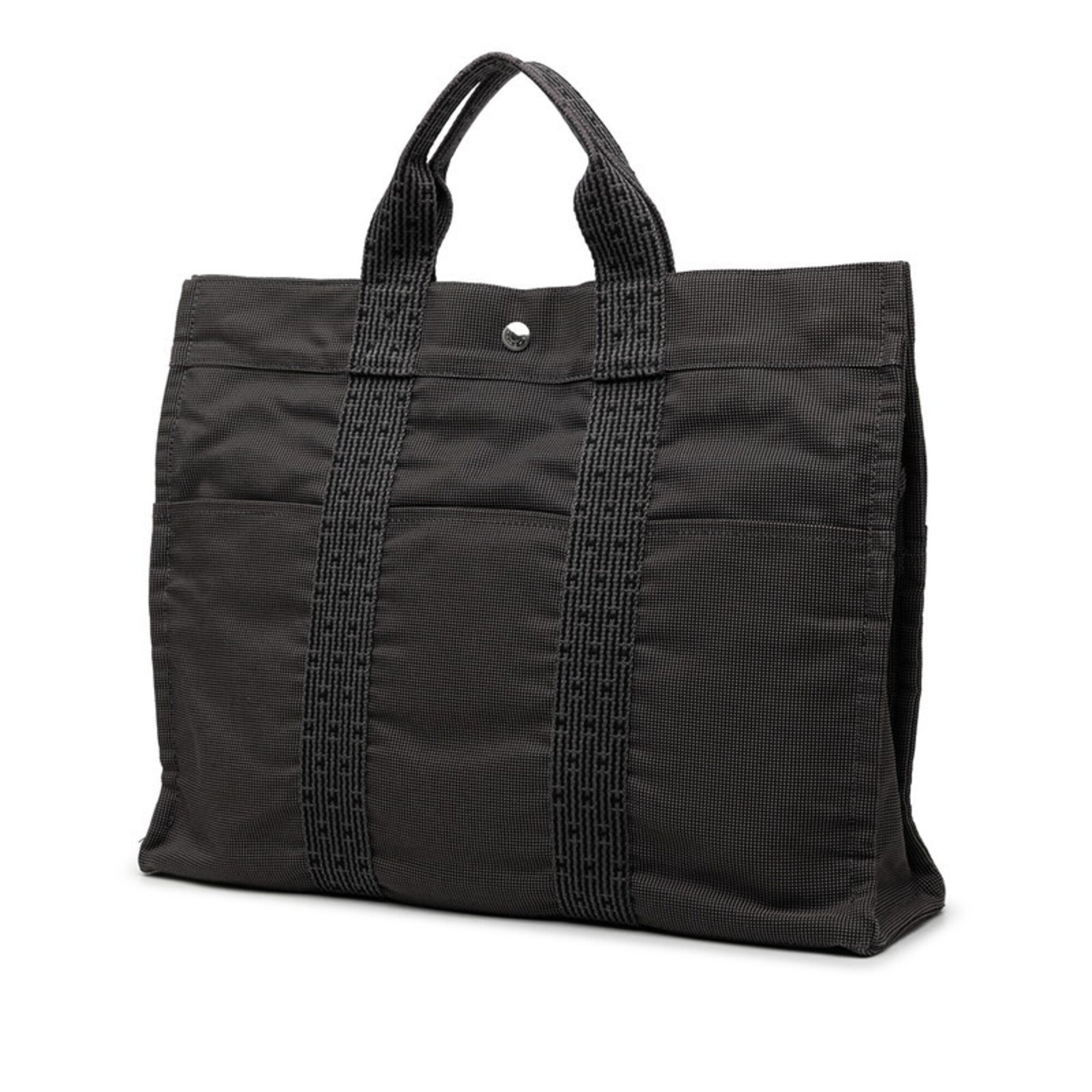 Hermes Gray Canvas Tote Bag (Pre-Owned)