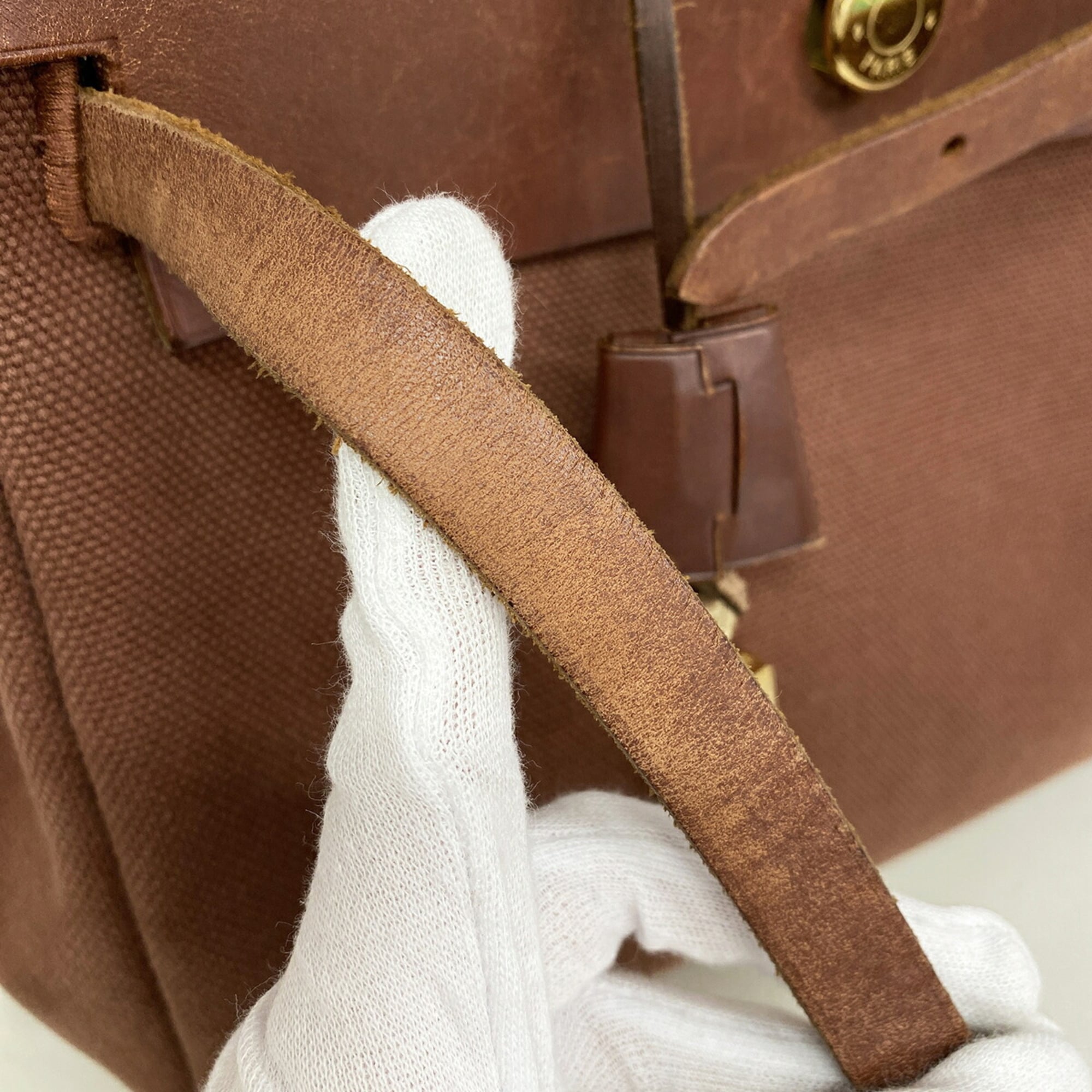 Hermes Brown Toile Officier Backpack (Pre-Owned)