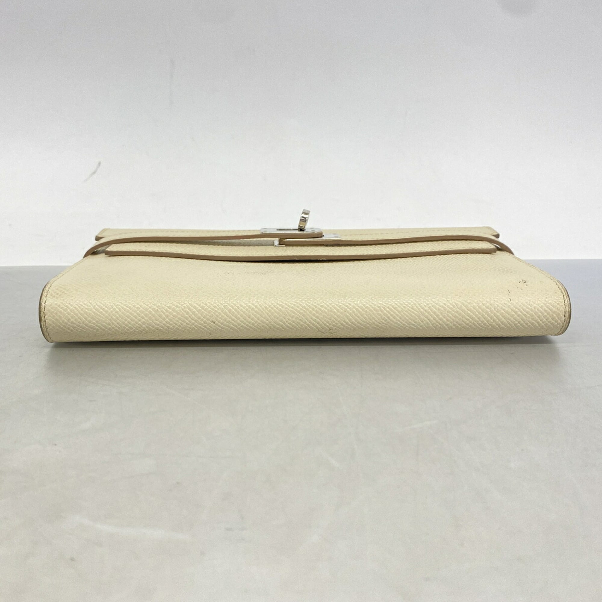 Hermes White Epsom Leather Leather Long Wallet (Bi-Fold) (Pre-Owned)