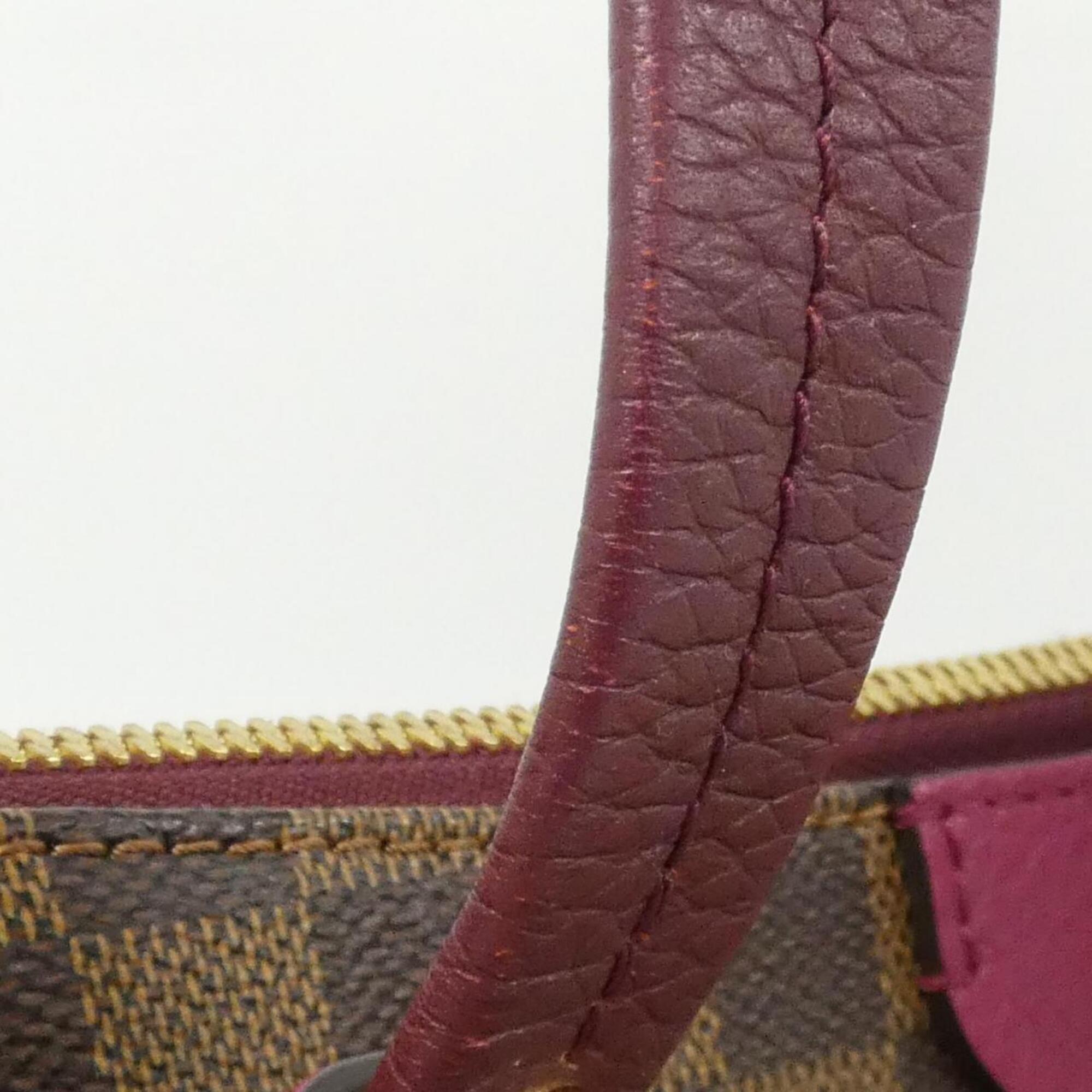 Louis Vuitton Ebene Fuchsia Coated Canvas Leather Handbag (Pre-Owned)