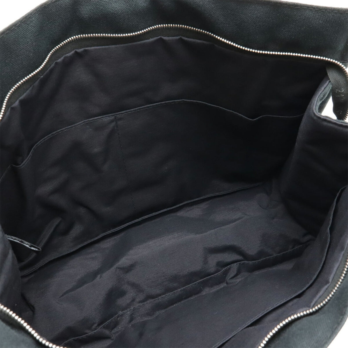 Hermes Black Gray Canvas Leather Clutch Bag (Pre-Owned)