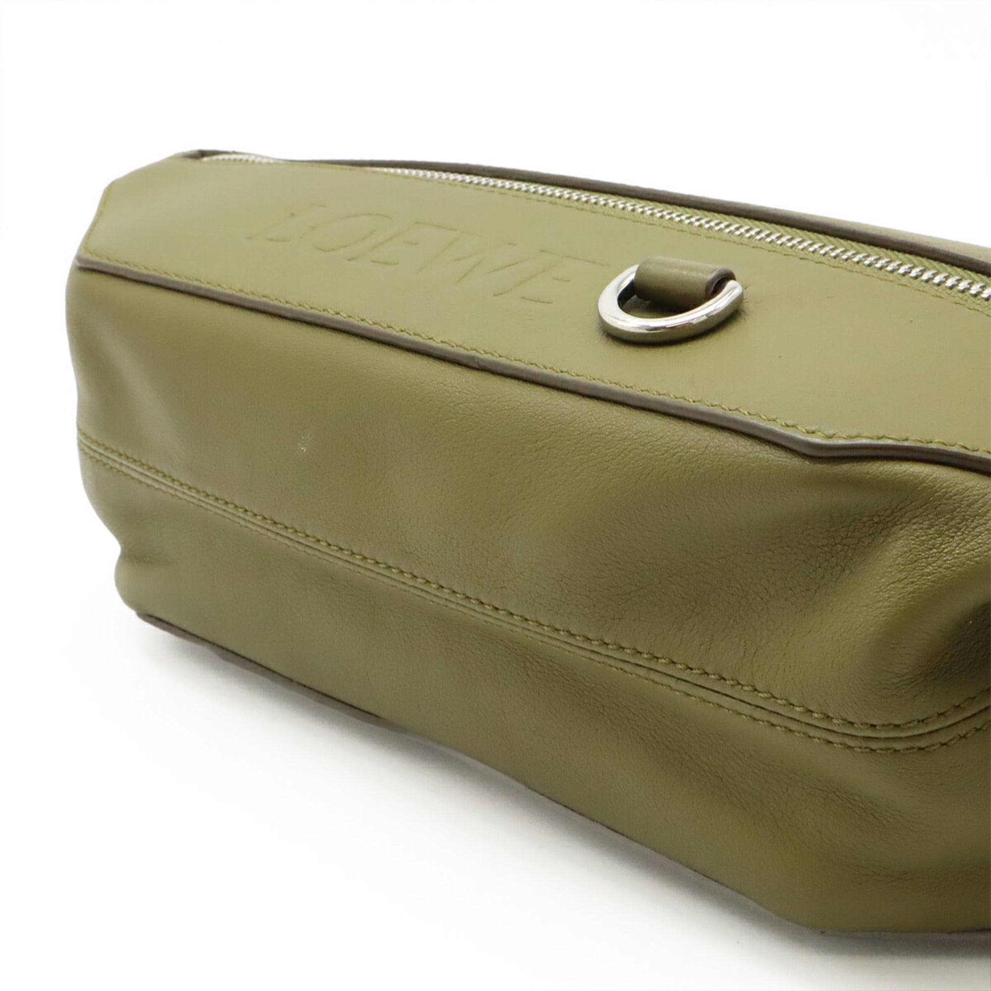 Loewe Green Khaki Leather Shoulder Bag Sling Bag (Pre-Owned)