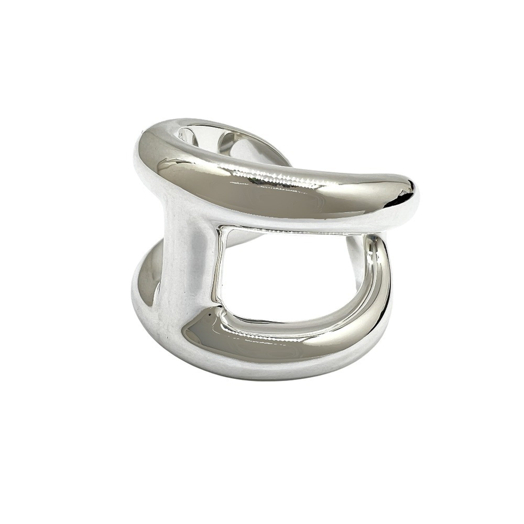 Hermes Silver Silver 925 Band Ring (Pre-Owned)