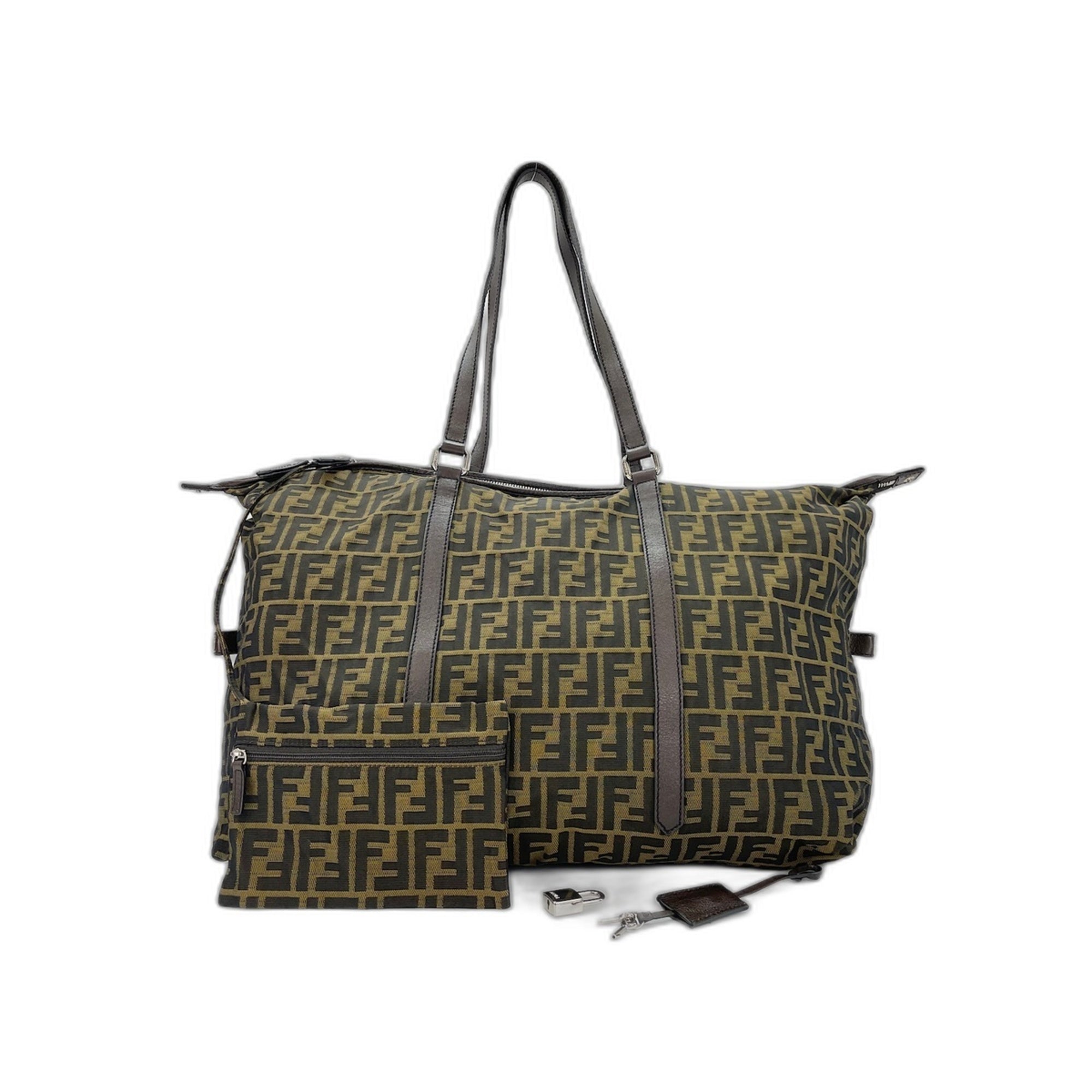 Fendi Brown Canvas Shoulder Bag (Pre-Owned)