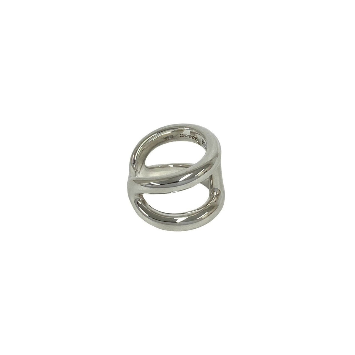 Hermes Silver Silver 925 Band Ring (Pre-Owned)