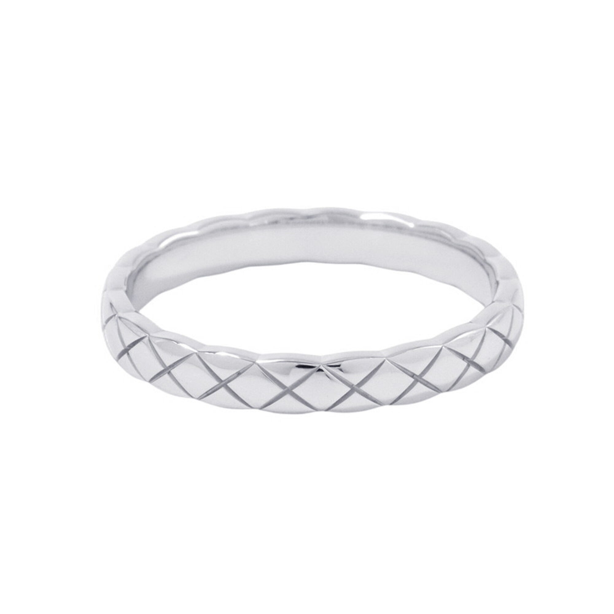 Chanel White Gold White Gold (18K) Band Ring (Pre-Owned)