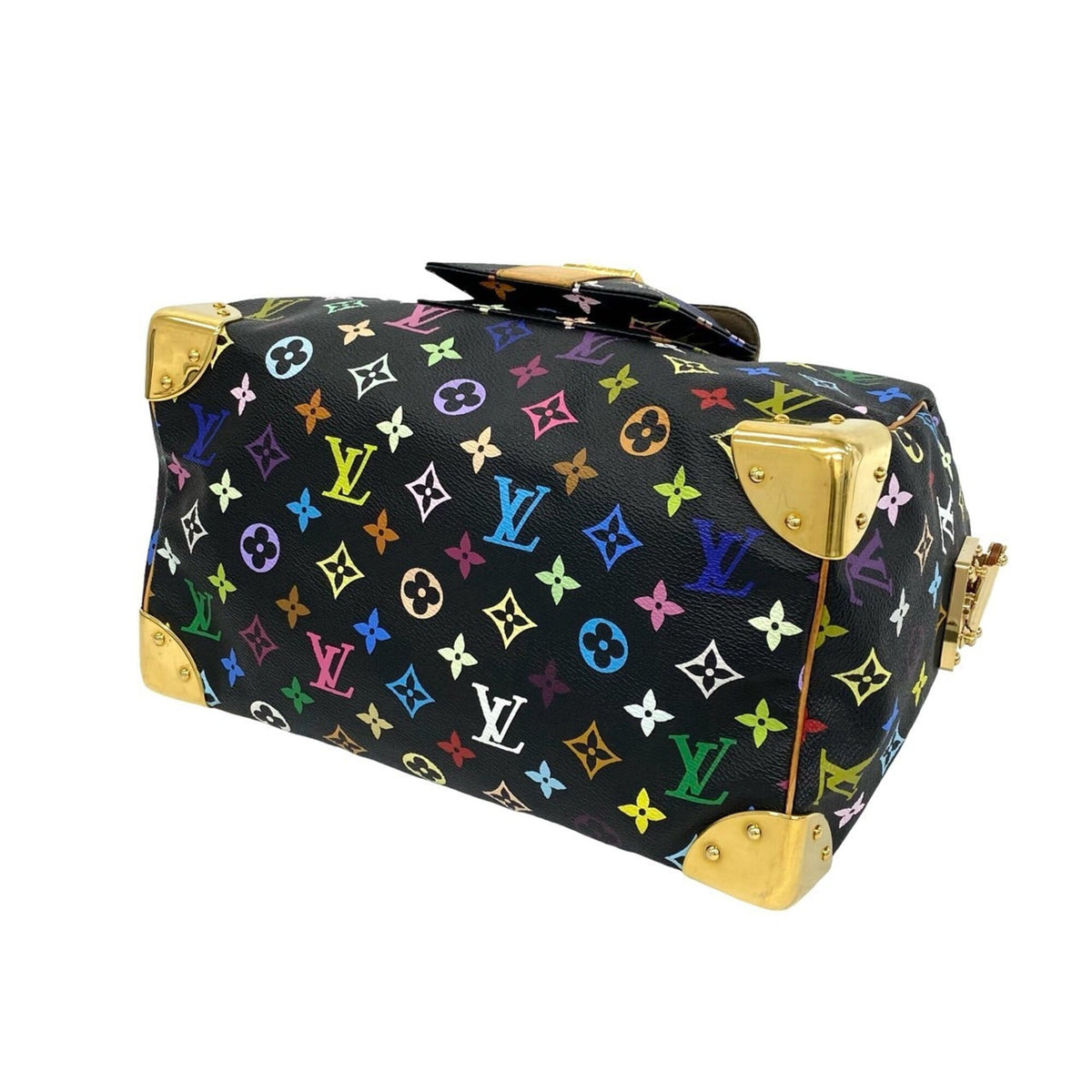 Louis Vuitton Black Leather Pvc Boston Bag Handbag (Pre-Owned)