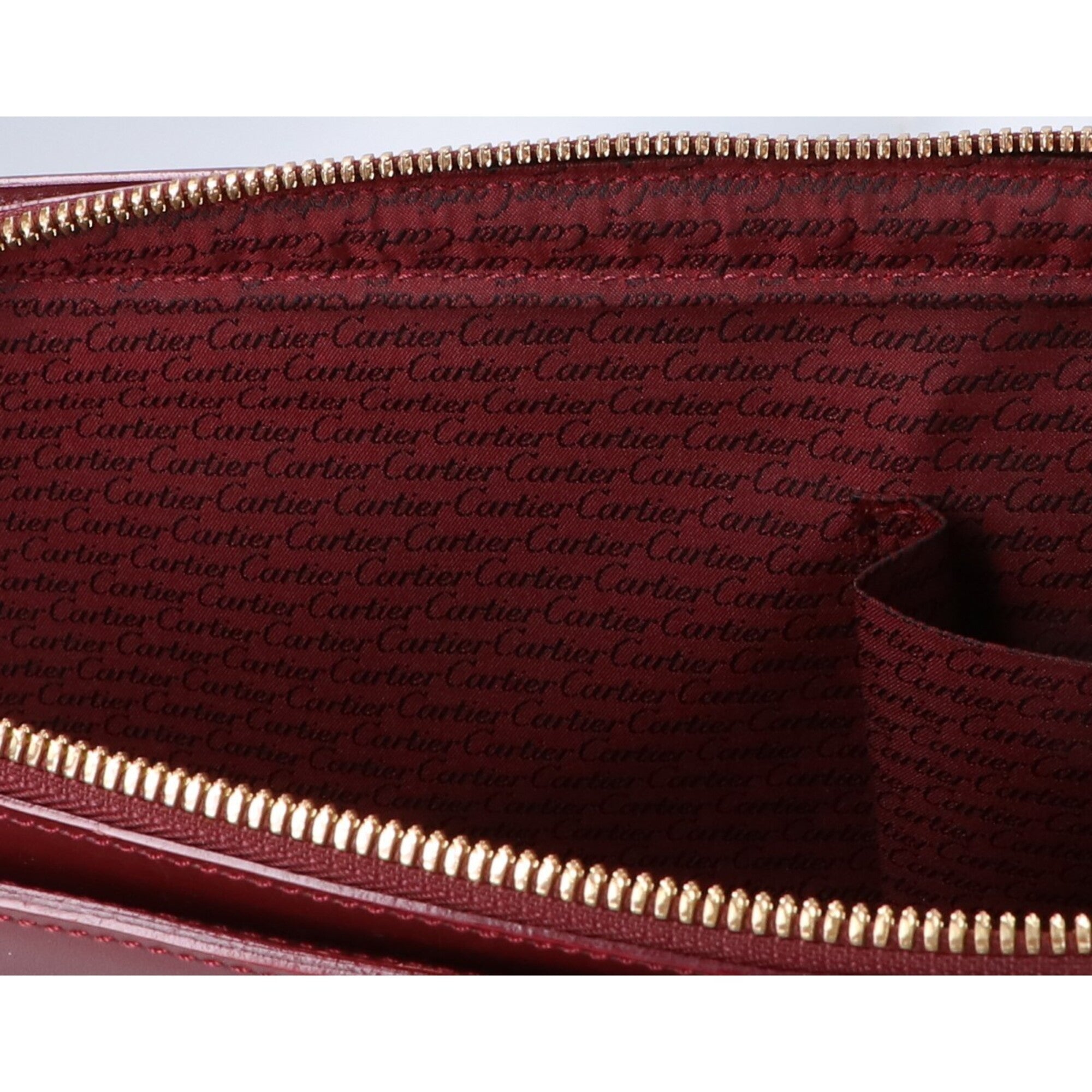 Cartier Bordeaux Leather Clutch Bag (Pre-Owned)