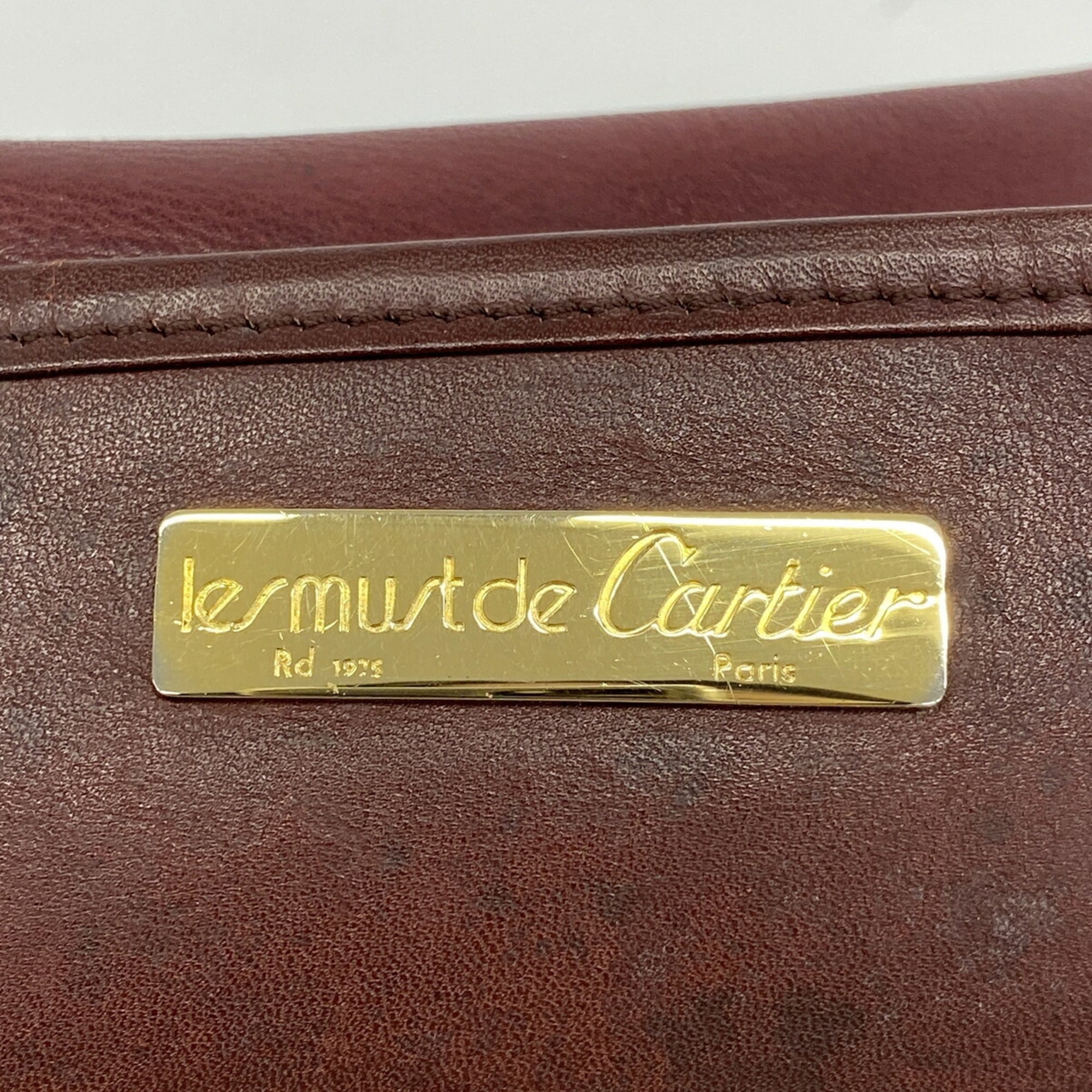Cartier Bordeaux Suede Shoulder Bag (Pre-Owned)
