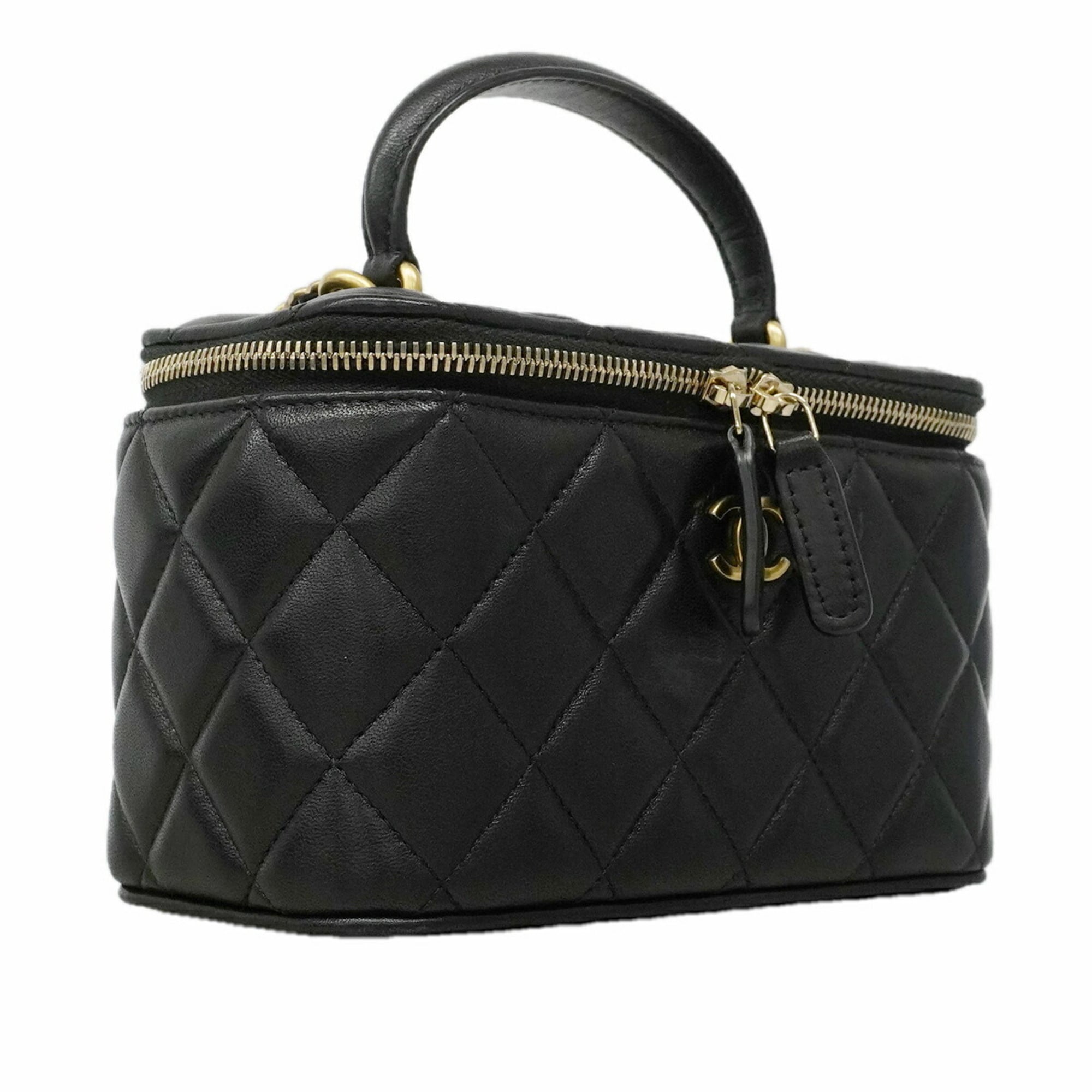 Chanel Black Leather Vanity Bag (Pre-Owned)
