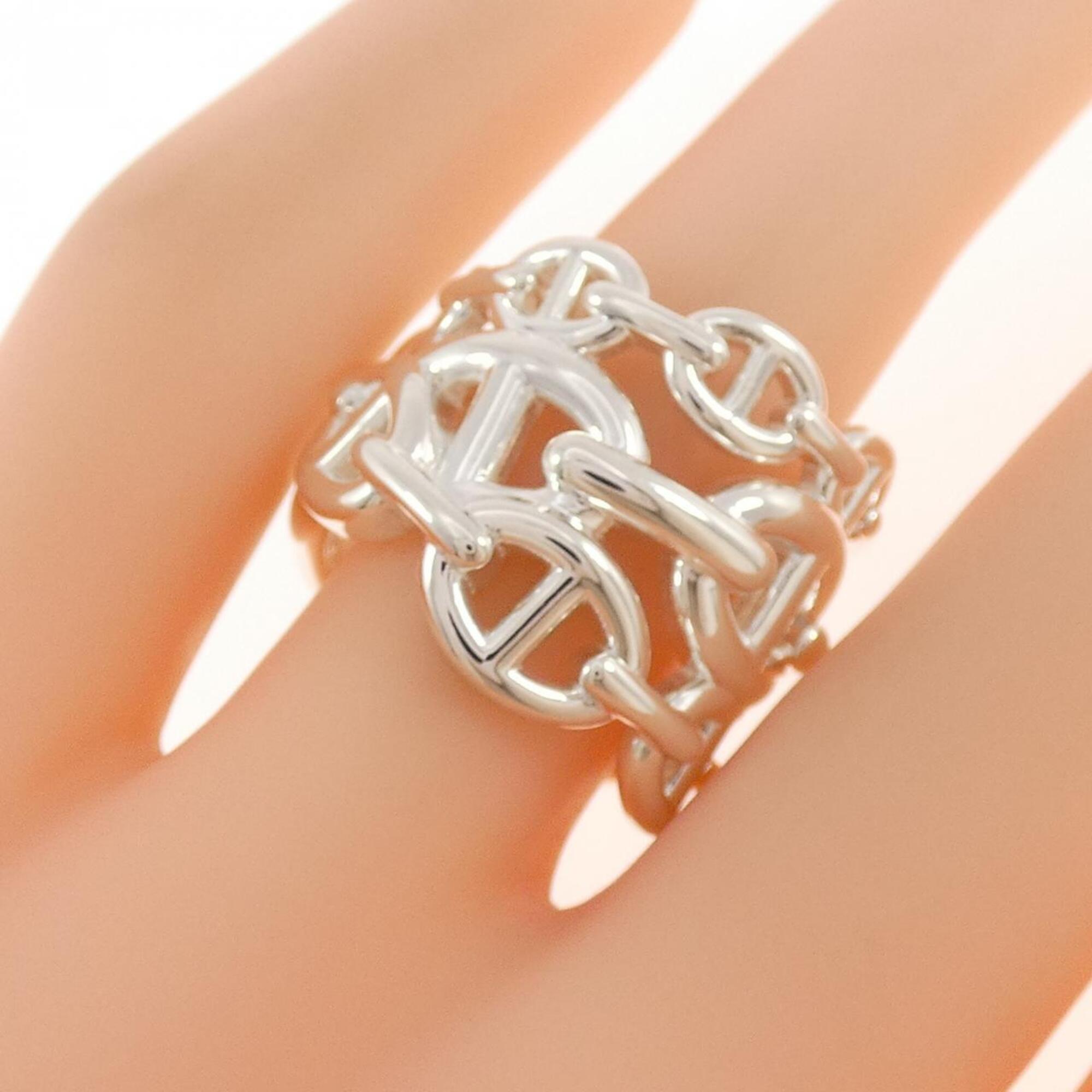 Hermes Chaine D'ancre Silver 925 Band Ring (Pre-Owned)