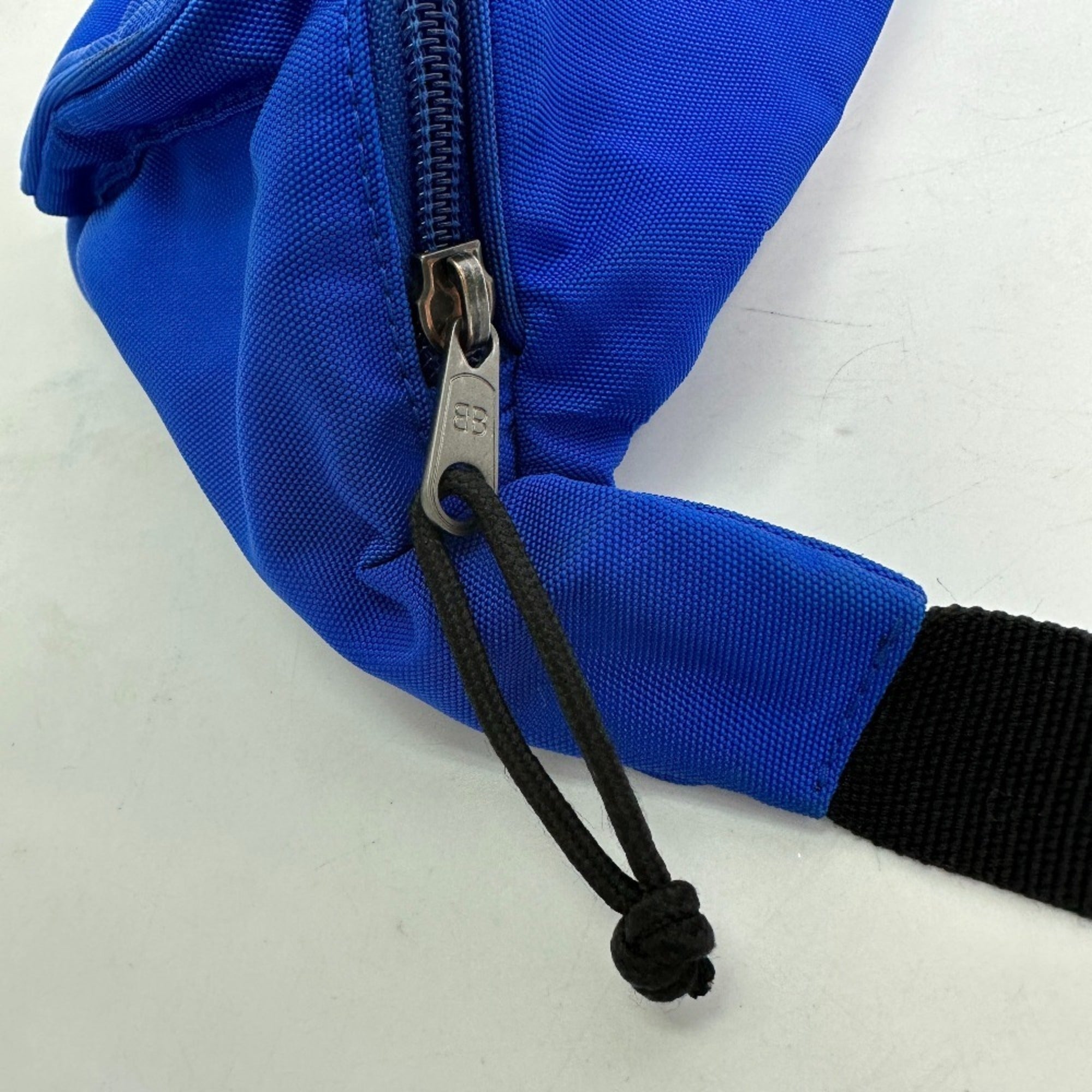 Balenciaga Black Blue Nylon Fanny Pack Shoulder Bag Sling Bag (Pre-Owned)