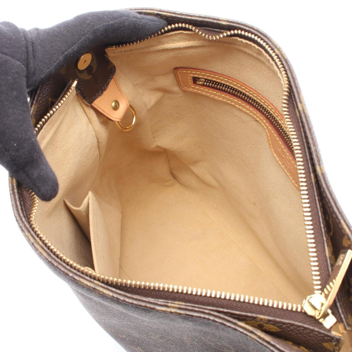 Louis Vuitton Brown Coated Canvas Leather Handbag Shoulder Bag (Pre-Owned)