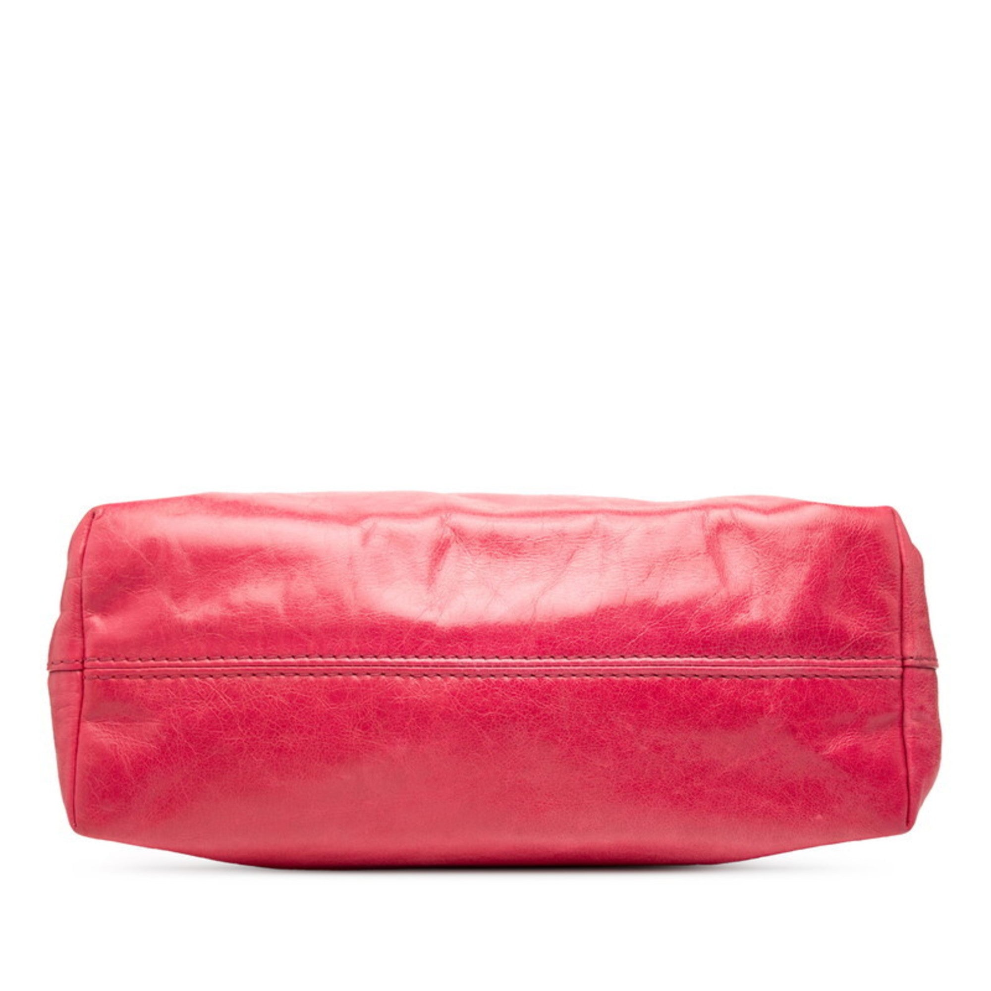 Prada Pink Leather Handbag Shoulder Bag (Pre-Owned)