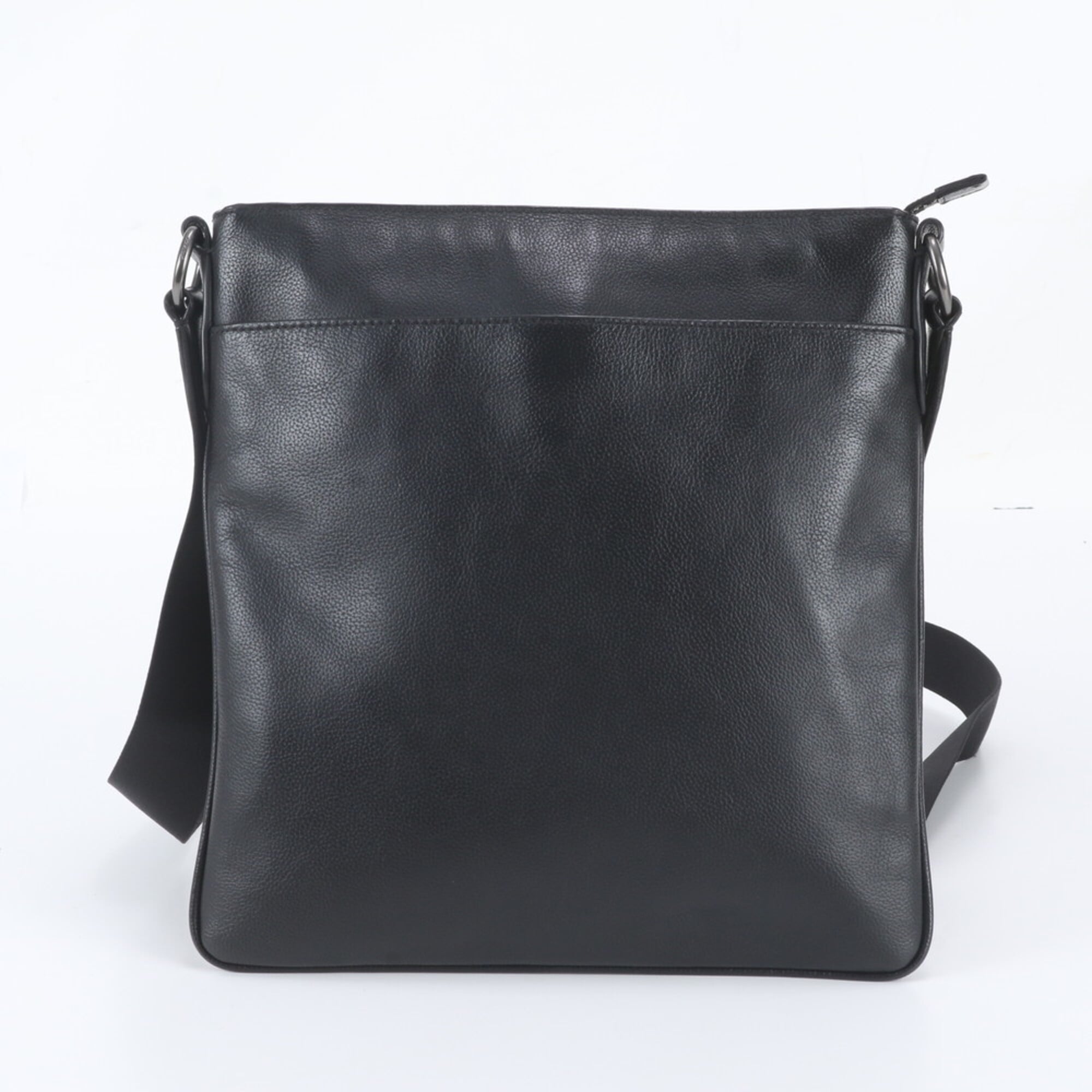 Coach Black Navy Leather Messenger Bag Shoulder Bag Tote Bag (Pre-Owned)
