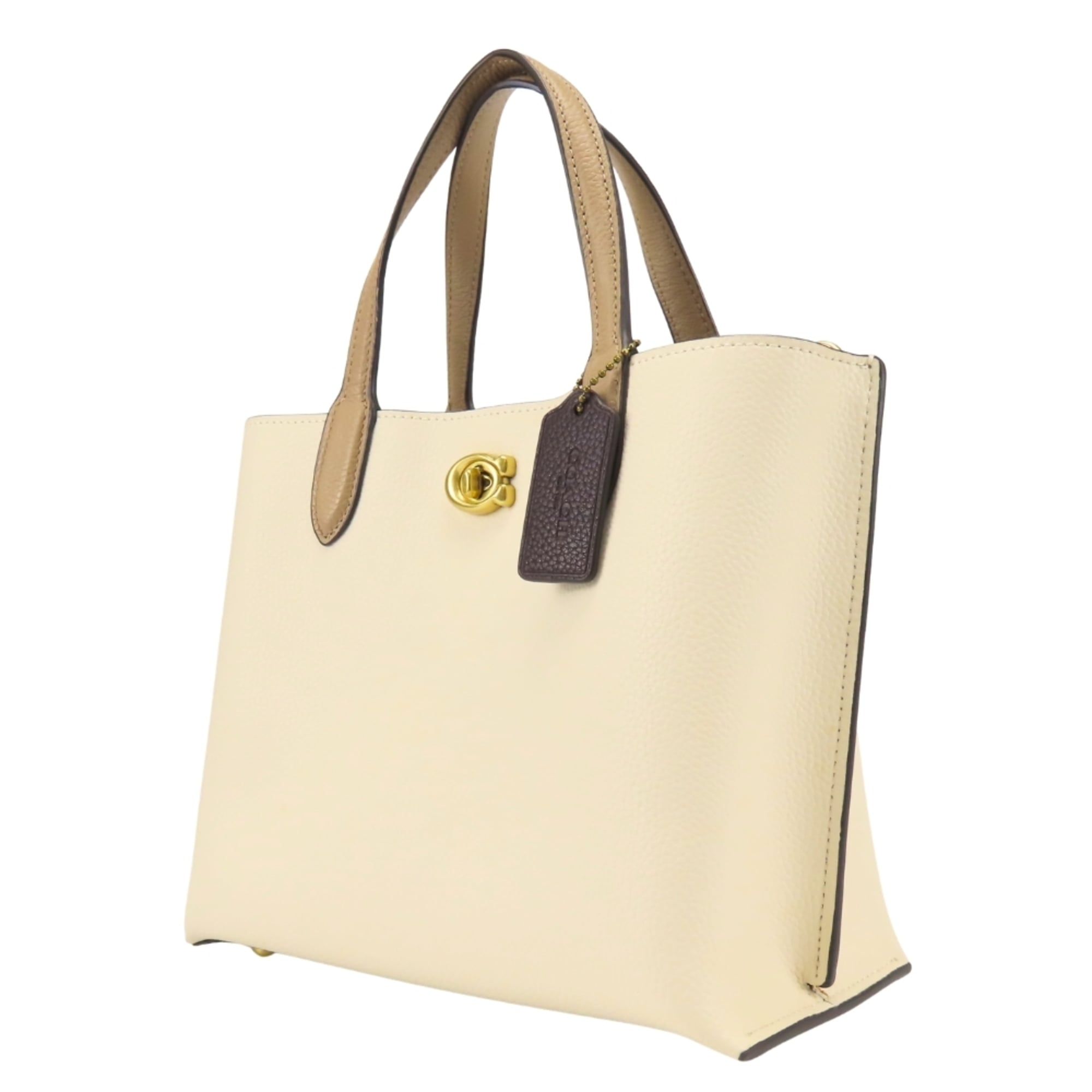 Coach Beige Brown Ivory Handbag (Pre-Owned)
