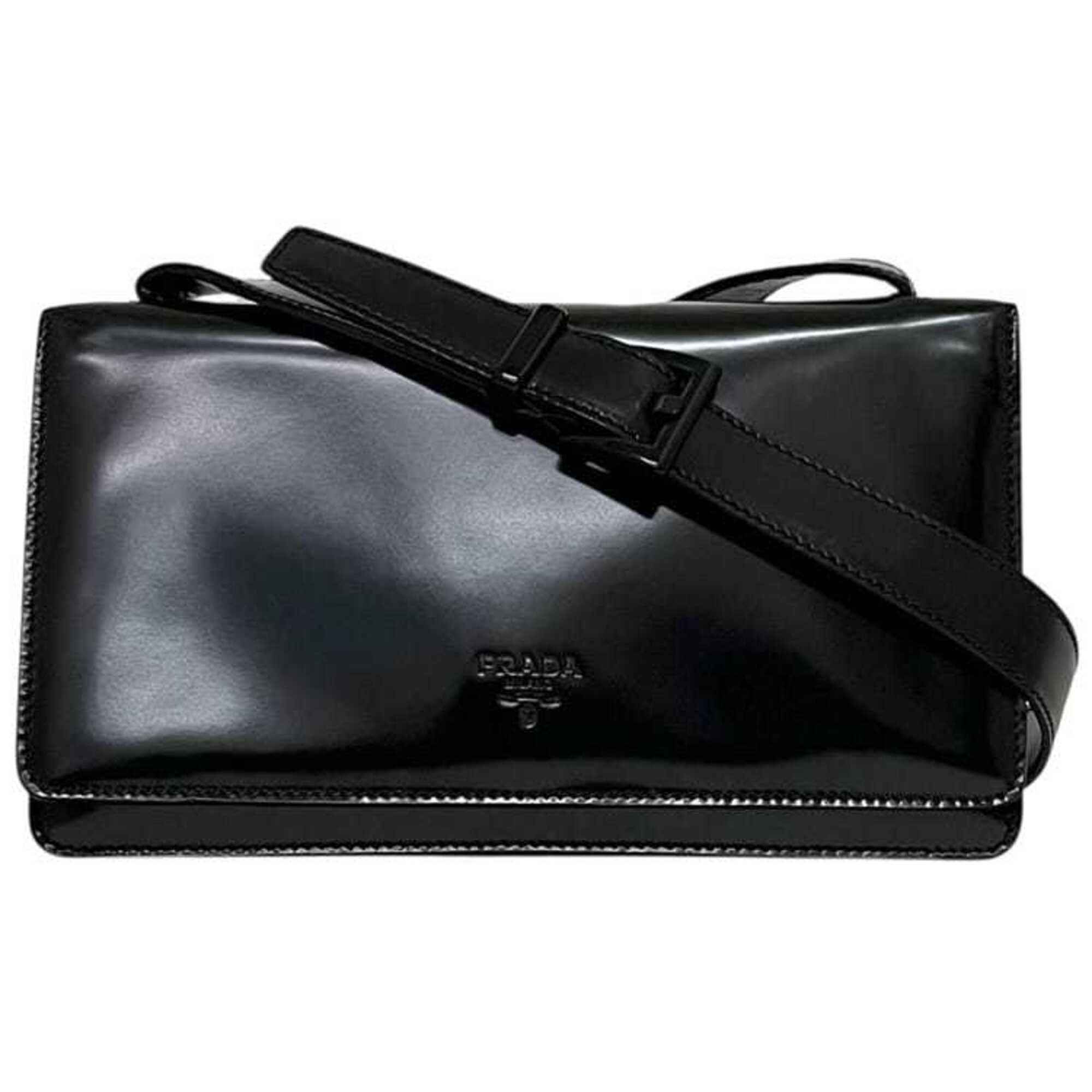 Prada Black Nero Leather Shoulder Bag (Pre-Owned)