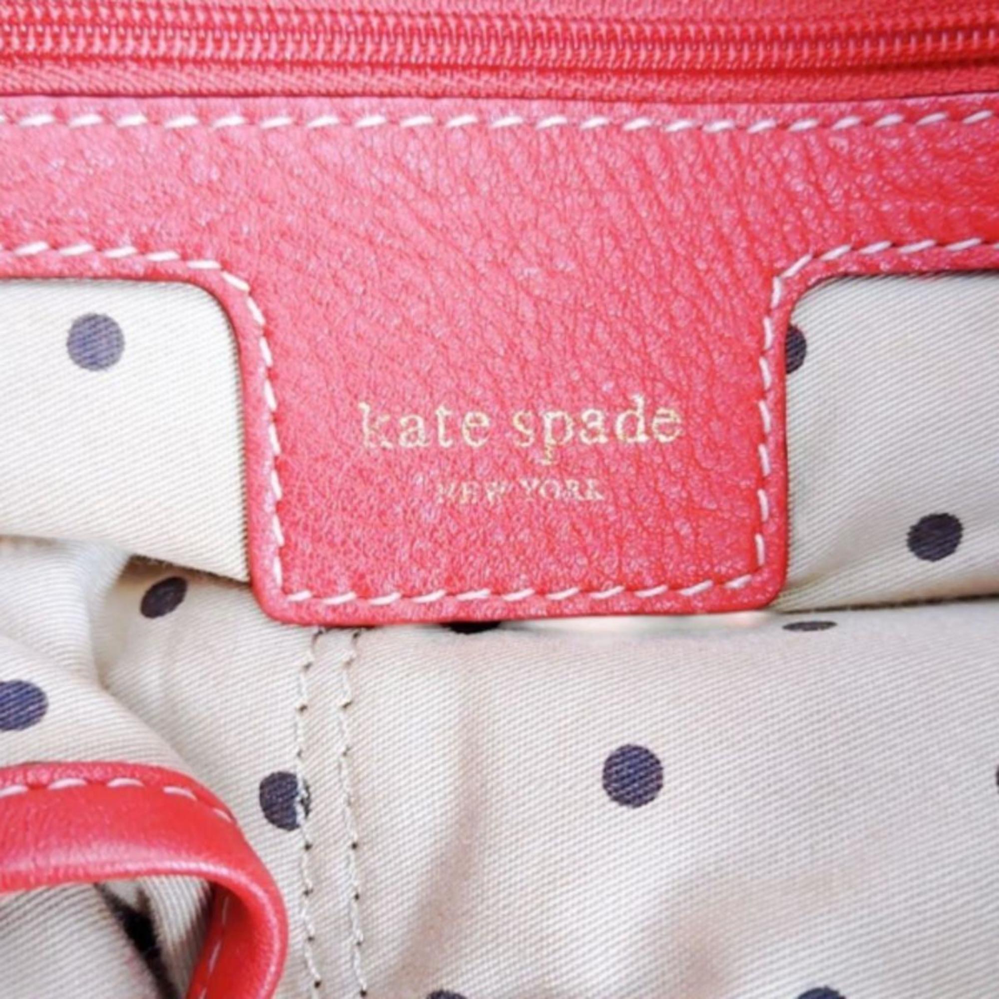 Kate Spade Red Color Leather Handbag Tote Bag (Pre-Owned)
