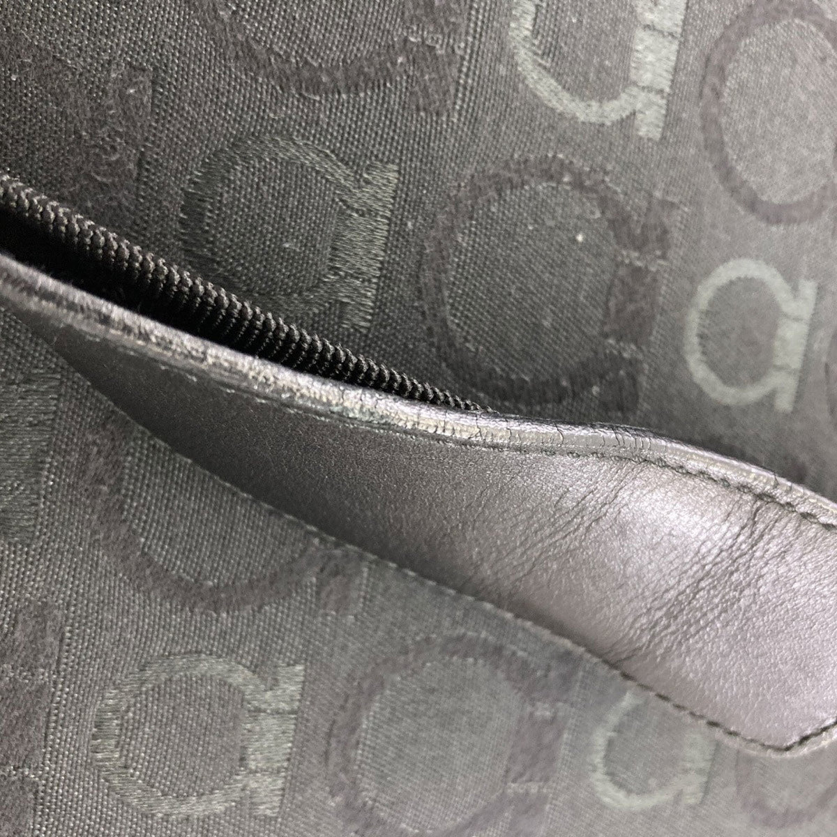 Salvatore Ferragamo Gancini Black Canvas Tote Bag (Pre-Owned)